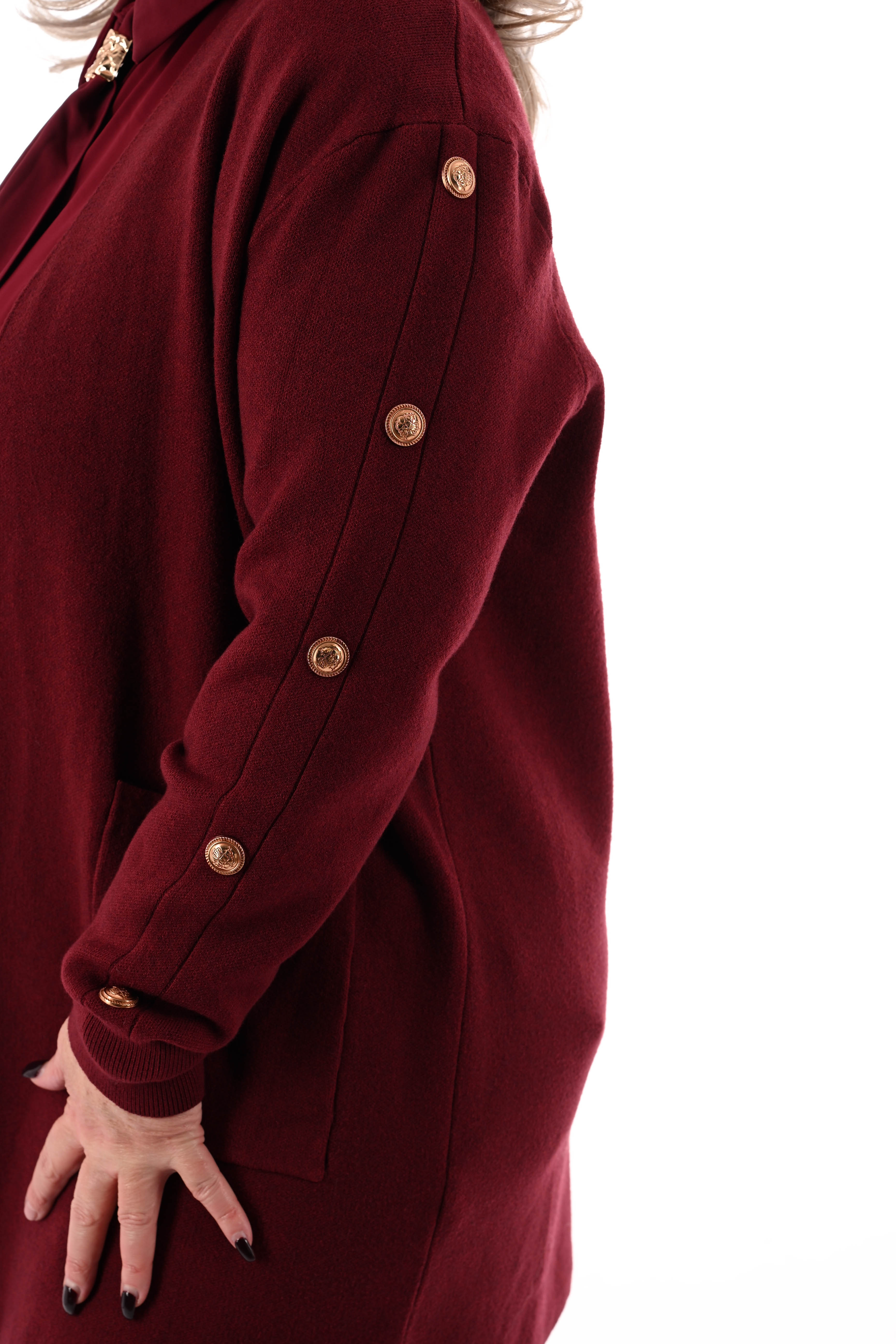 Vest gouden knopen bordeaux