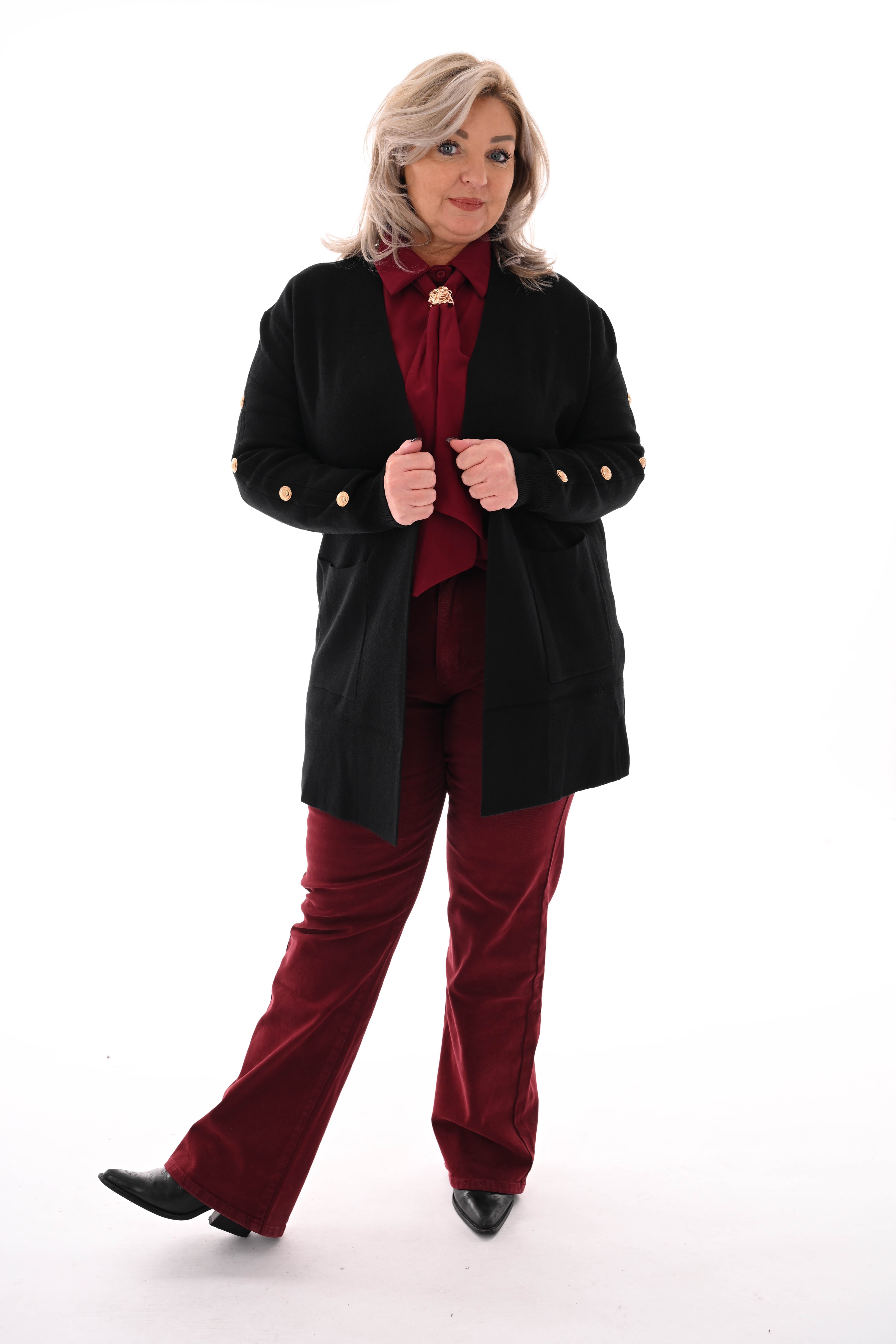 Vest gouden knopen zwart