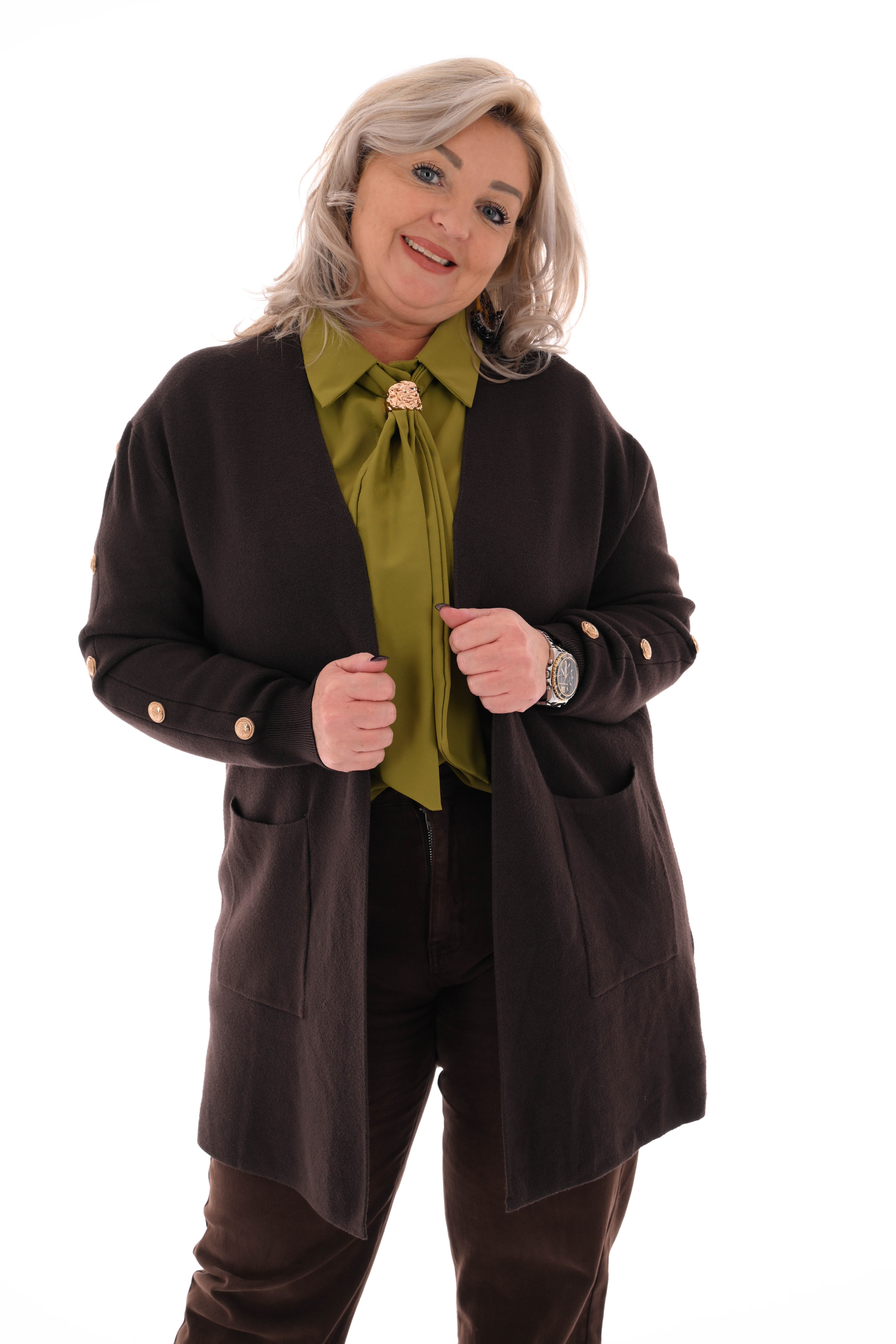 Vest gouden knopen donkerbruin