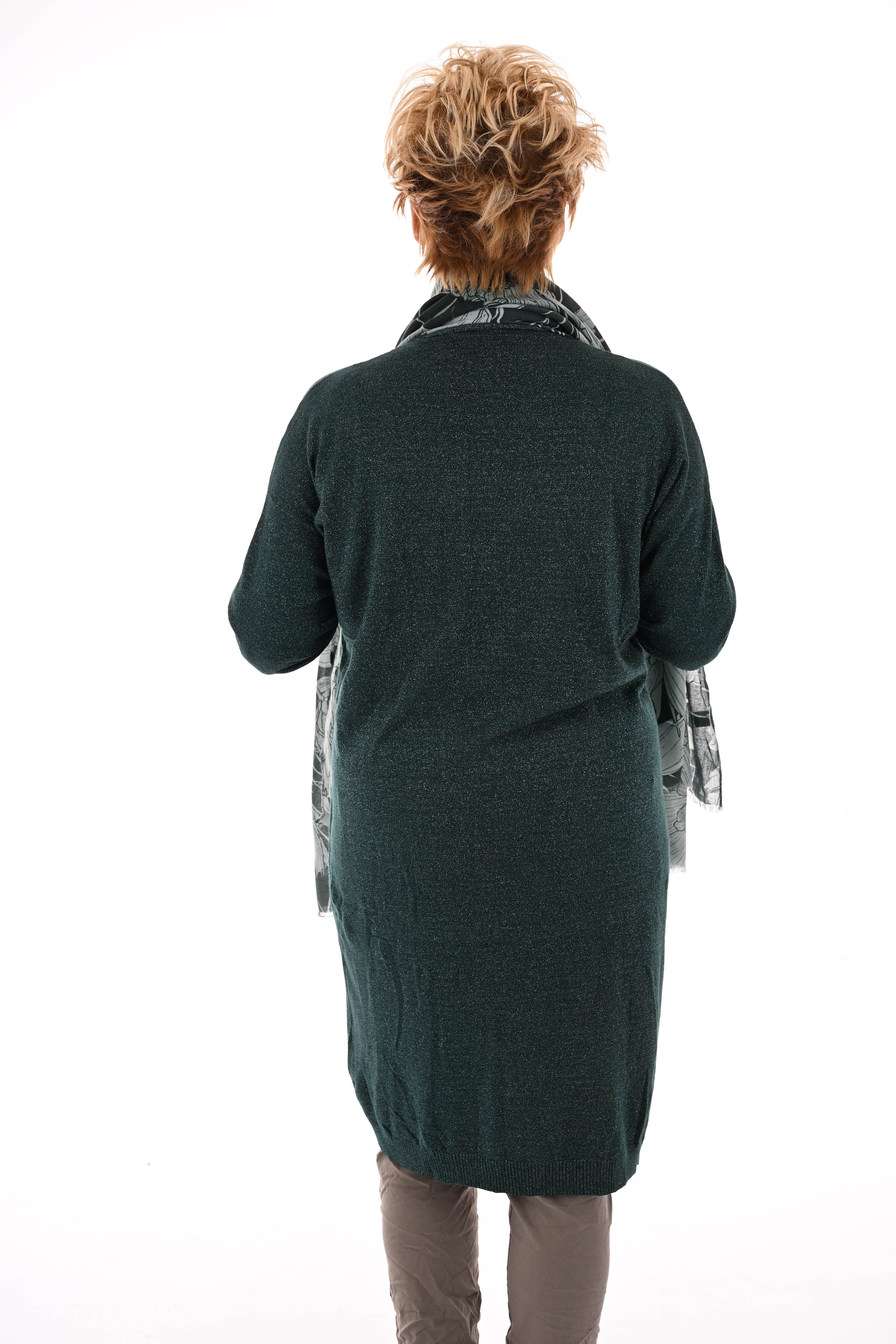 Half lang vest glitter flessengroen