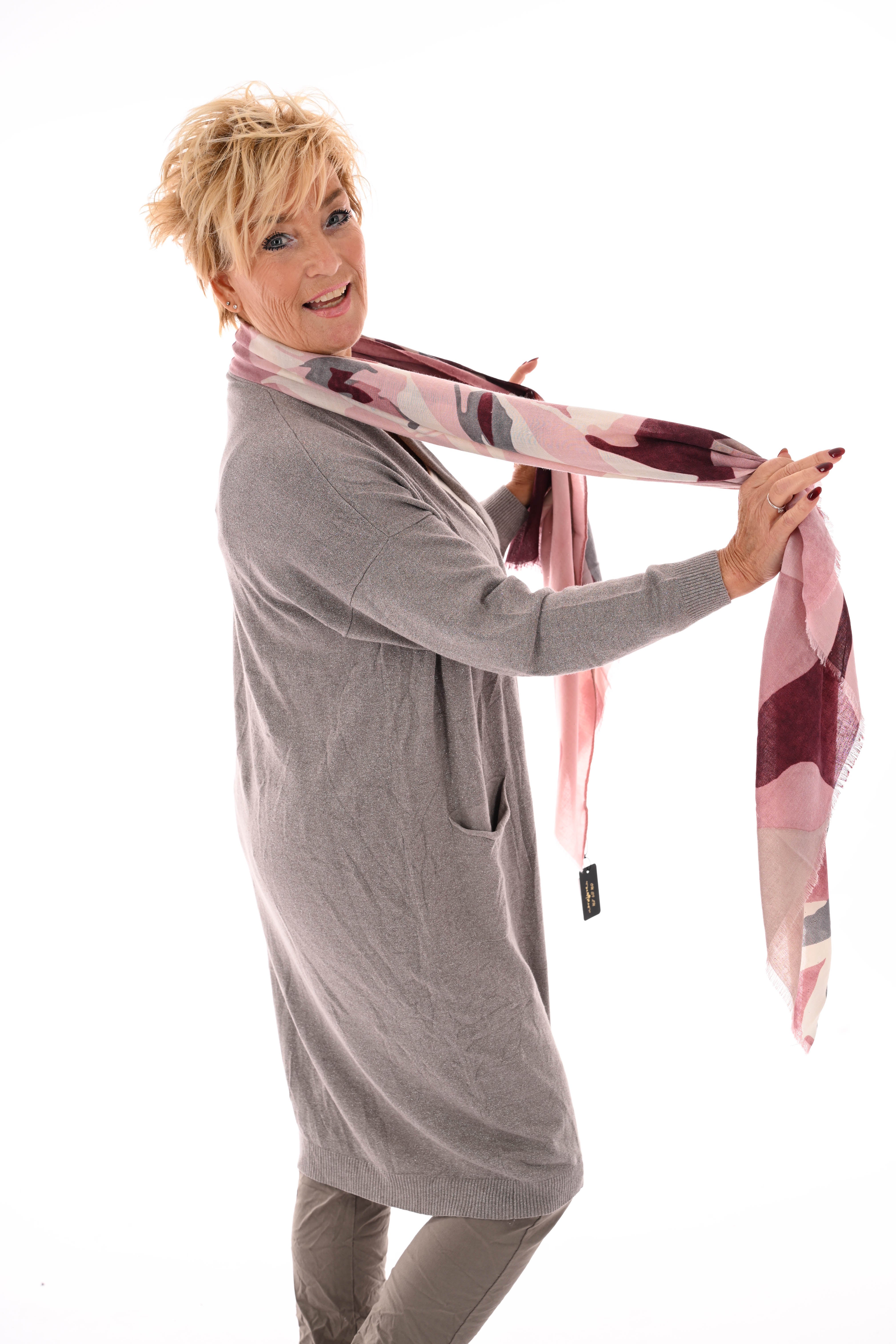 Half lang vest glitter taupe