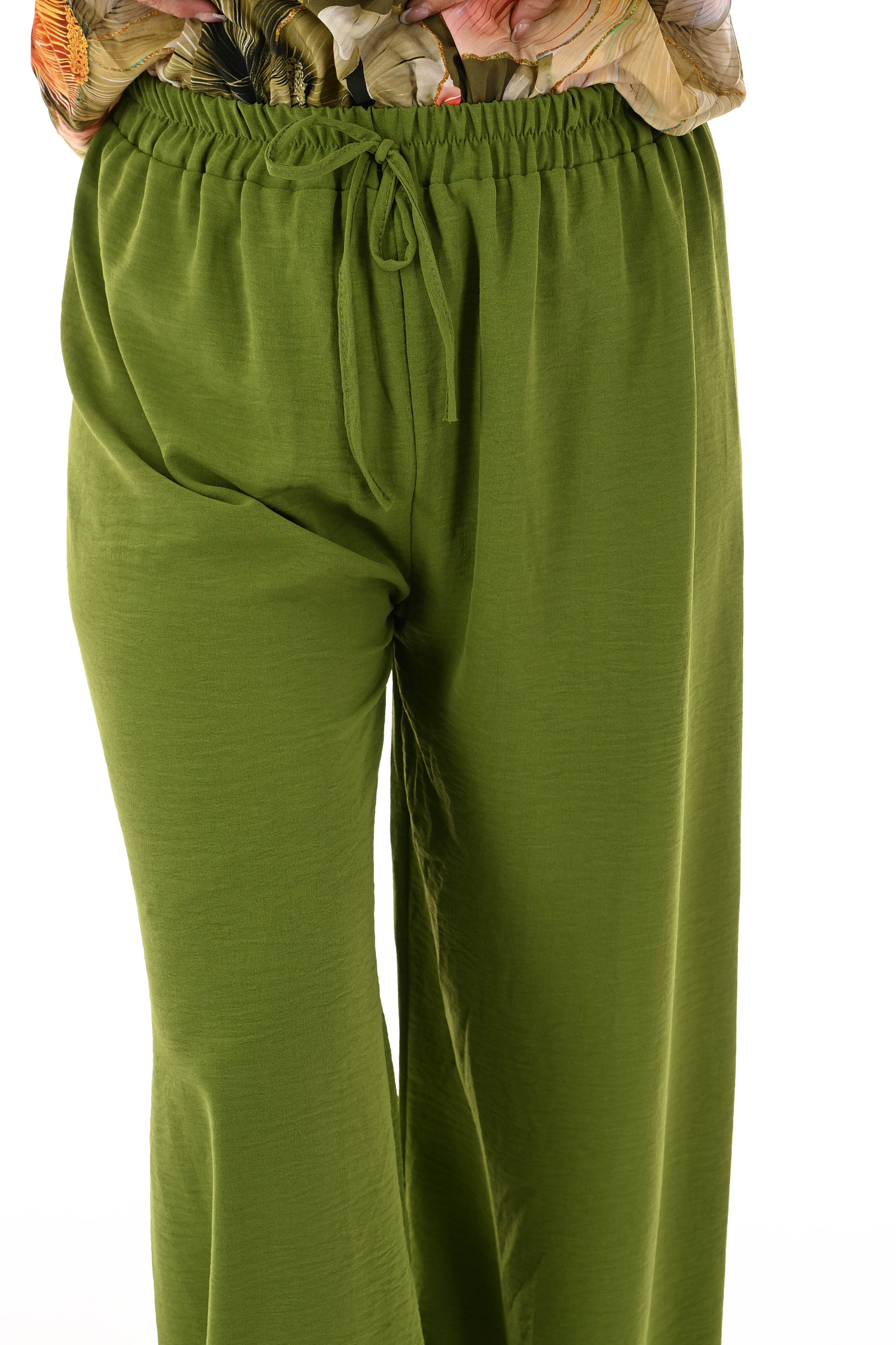 Wijde broek uni lime