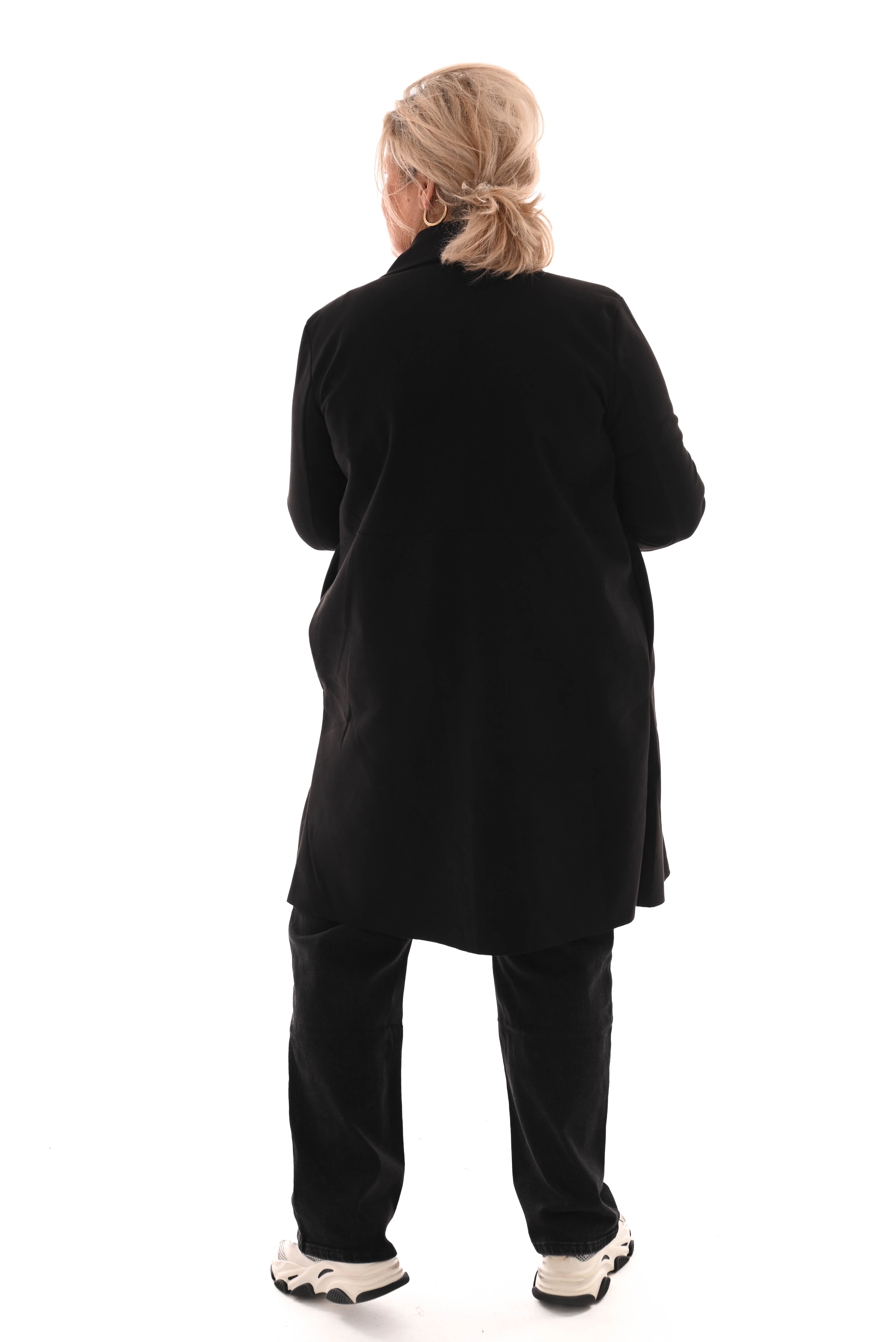 Suede look jas zwart