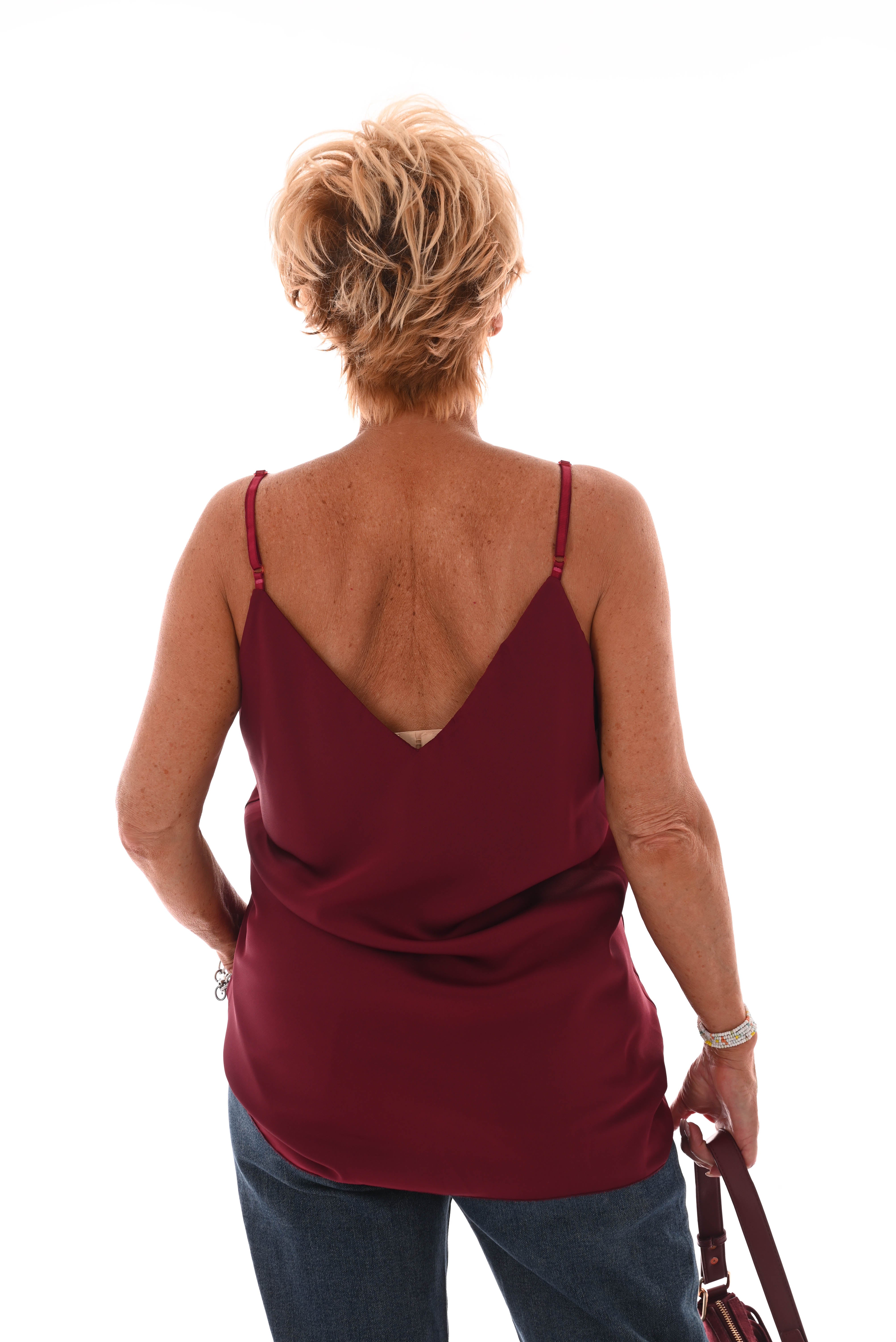 Hemdje silky uni bordeaux