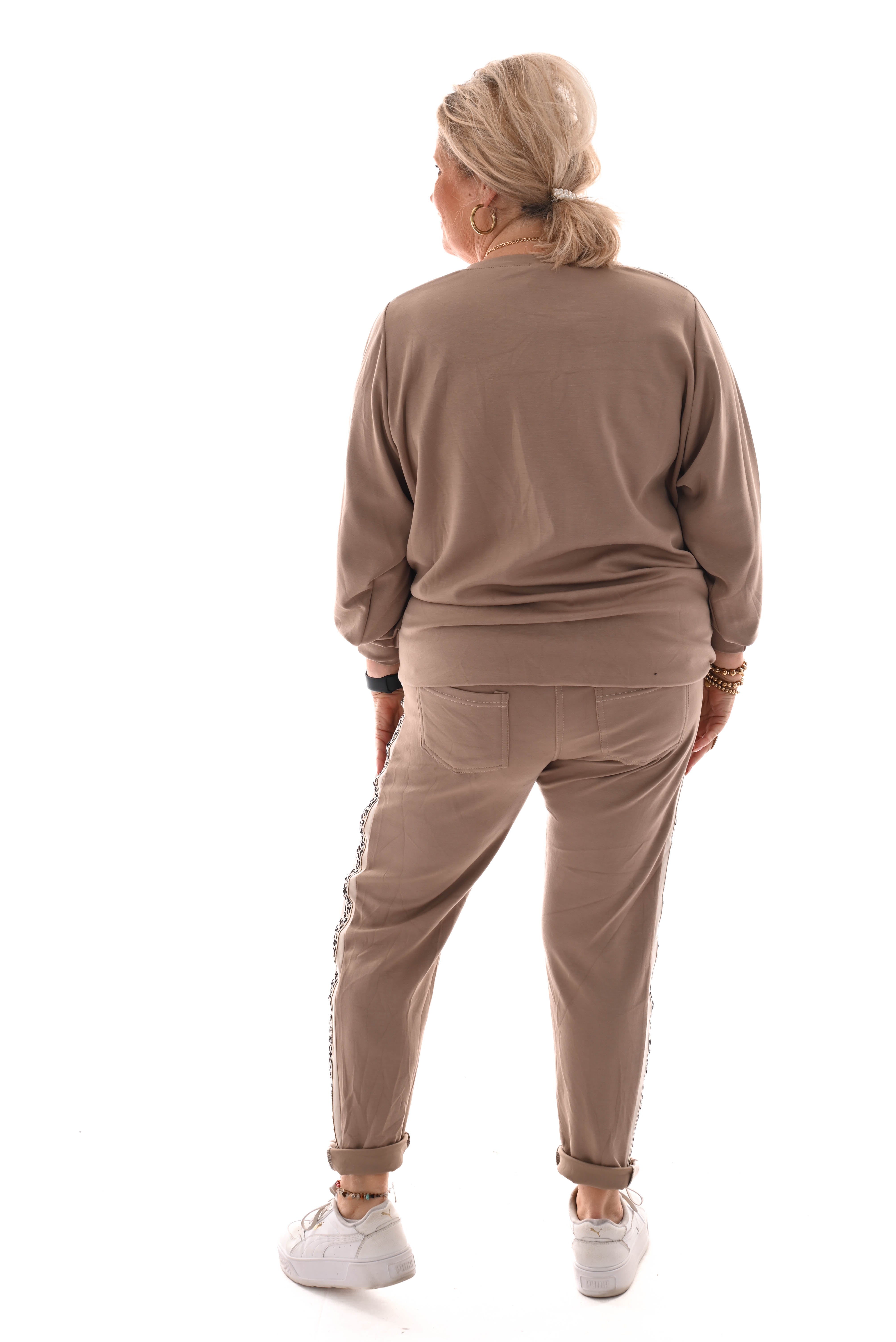 Tweedelig pak panterbies comfy taupe