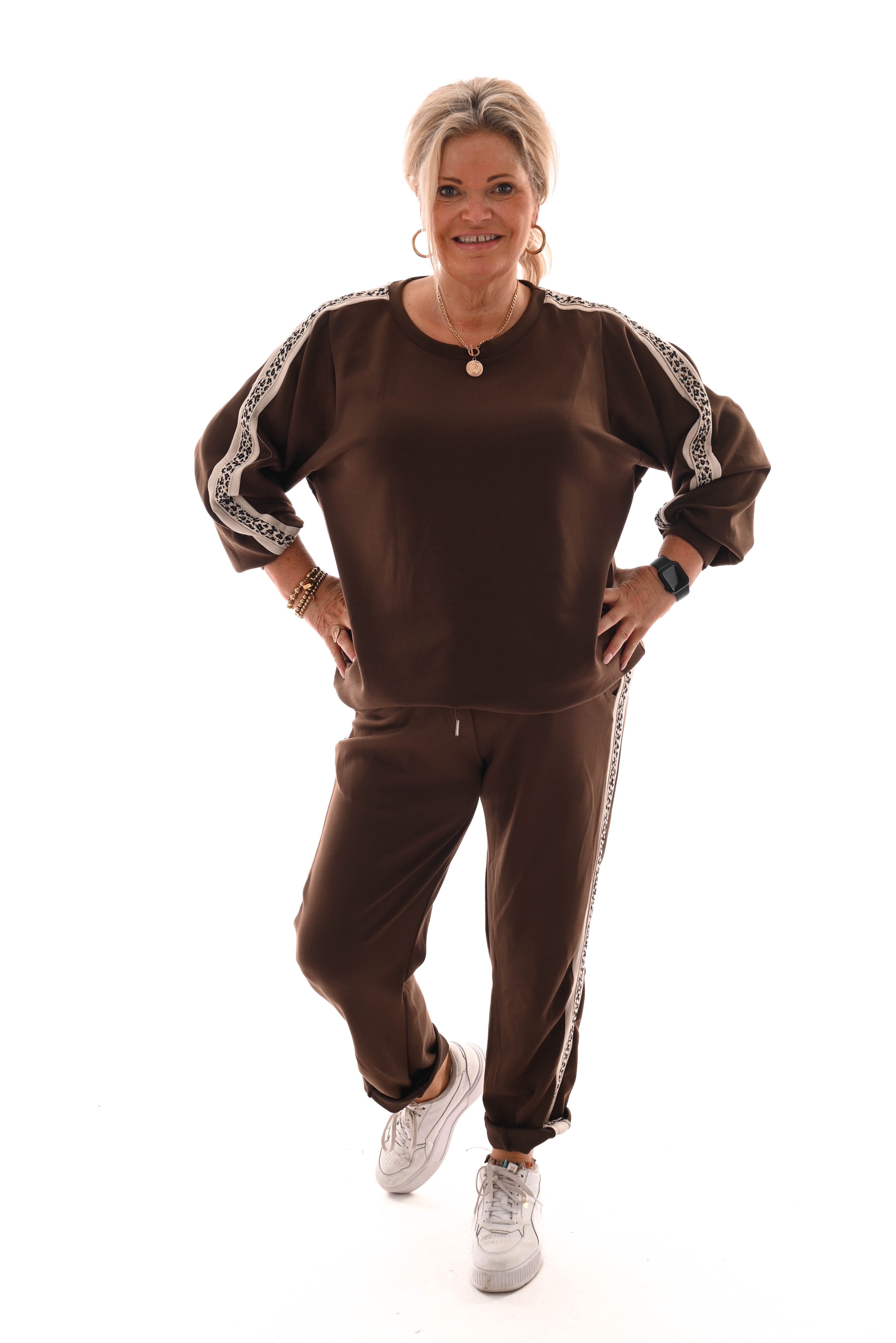 Tweedelig pak panterbies comfy donkerbruin
