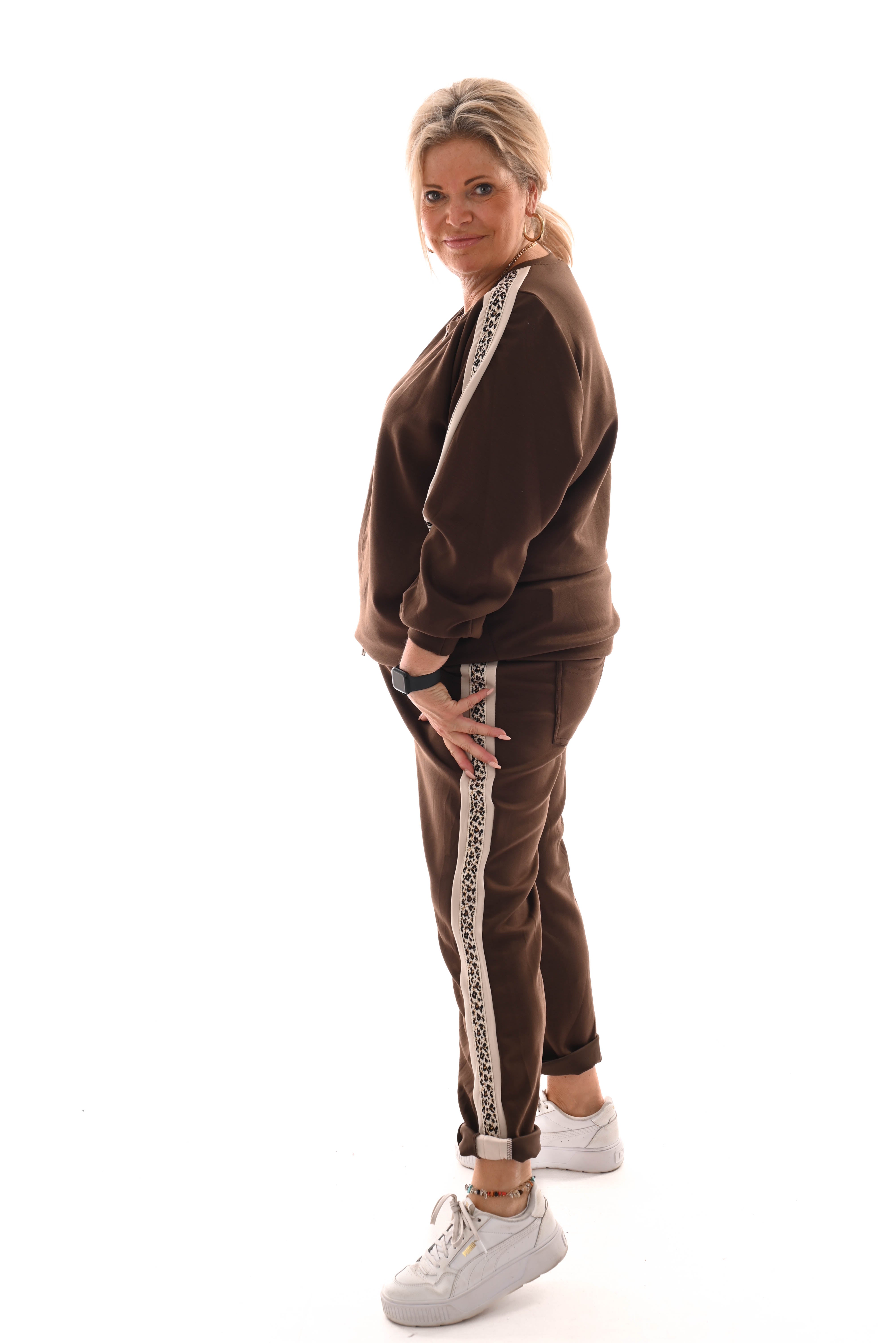 Tweedelig pak panterbies comfy donkerbruin