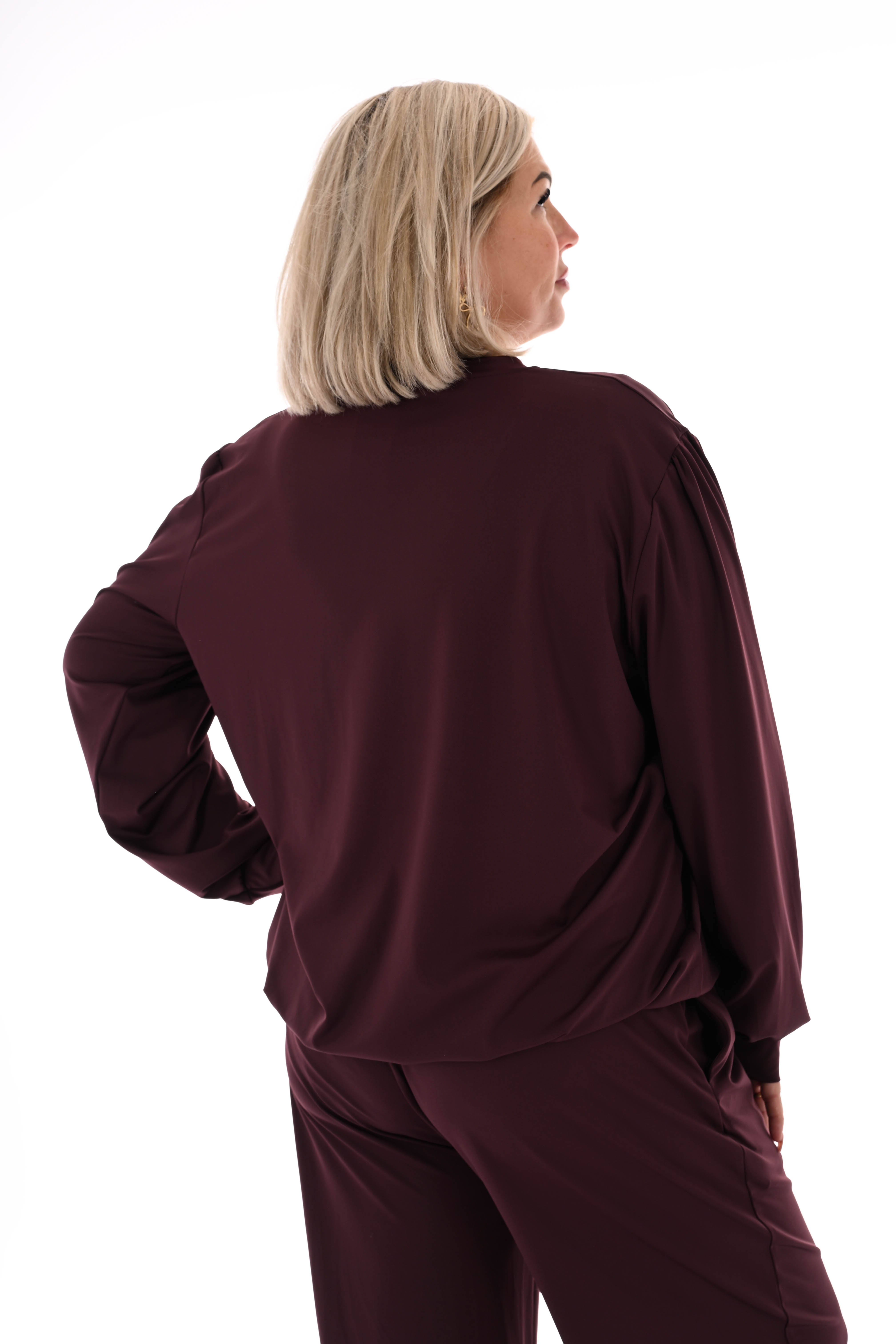 Travel pak v-hals aubergine