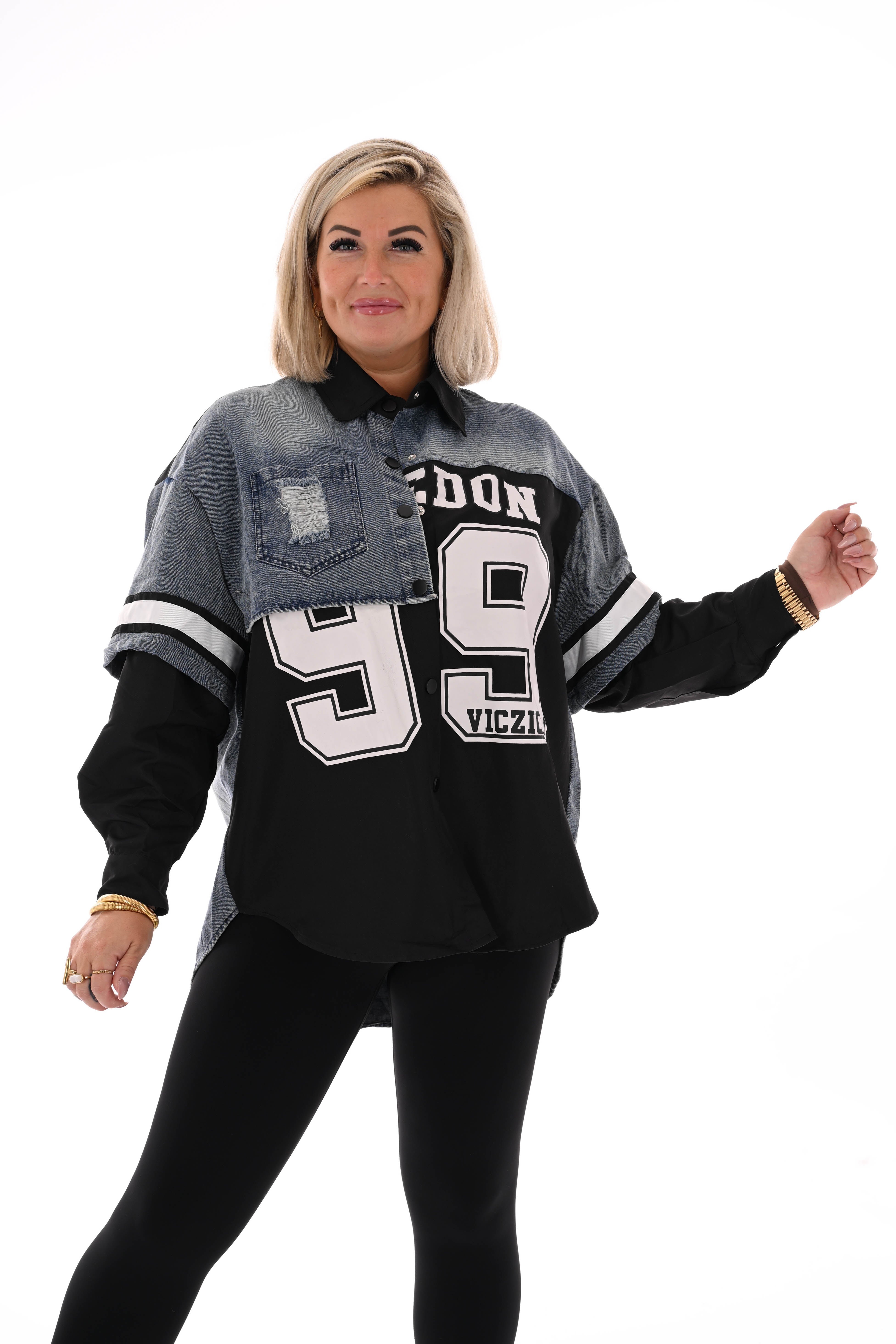 Spijkerblouse 99 zwart