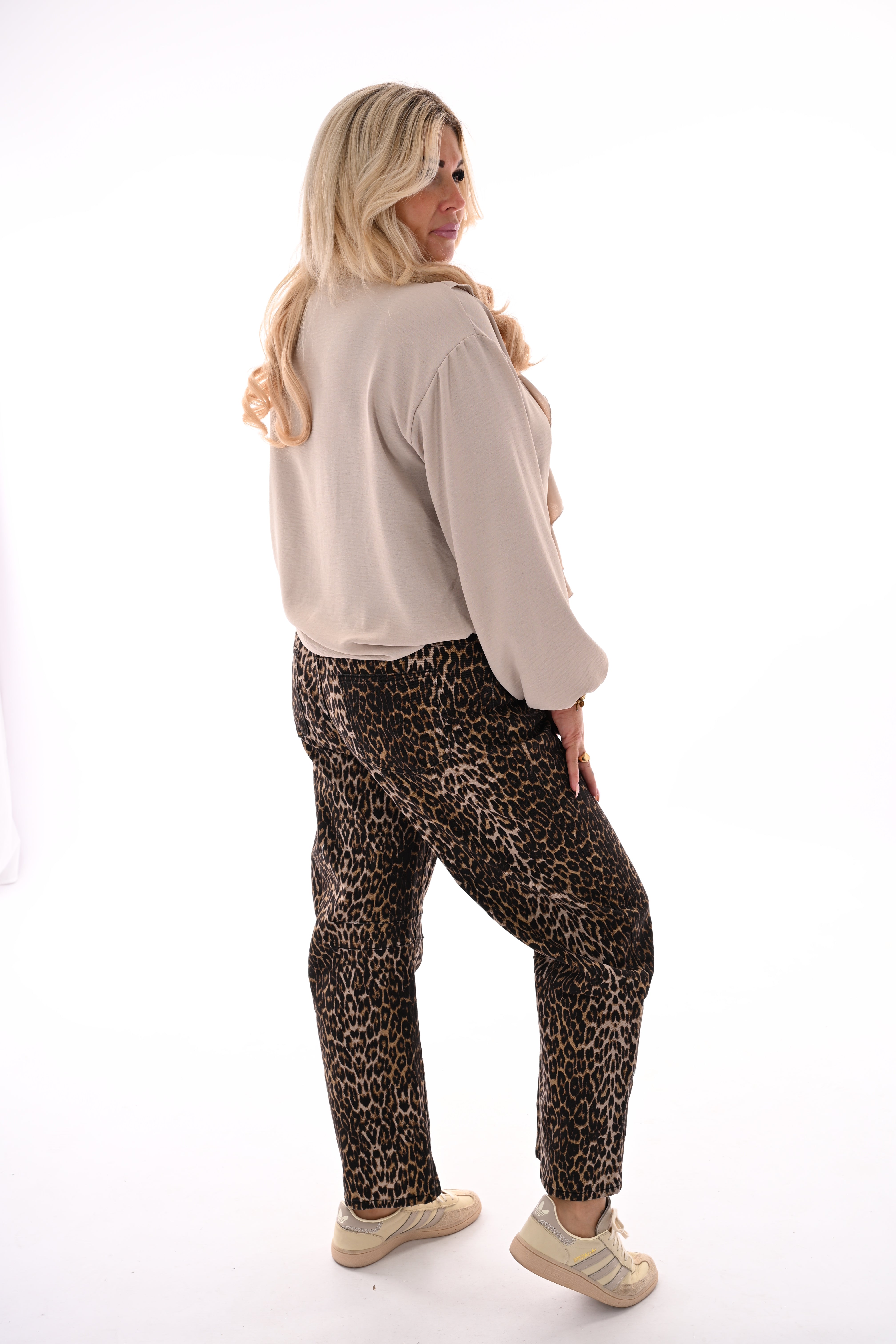 Panterprint jeans camel