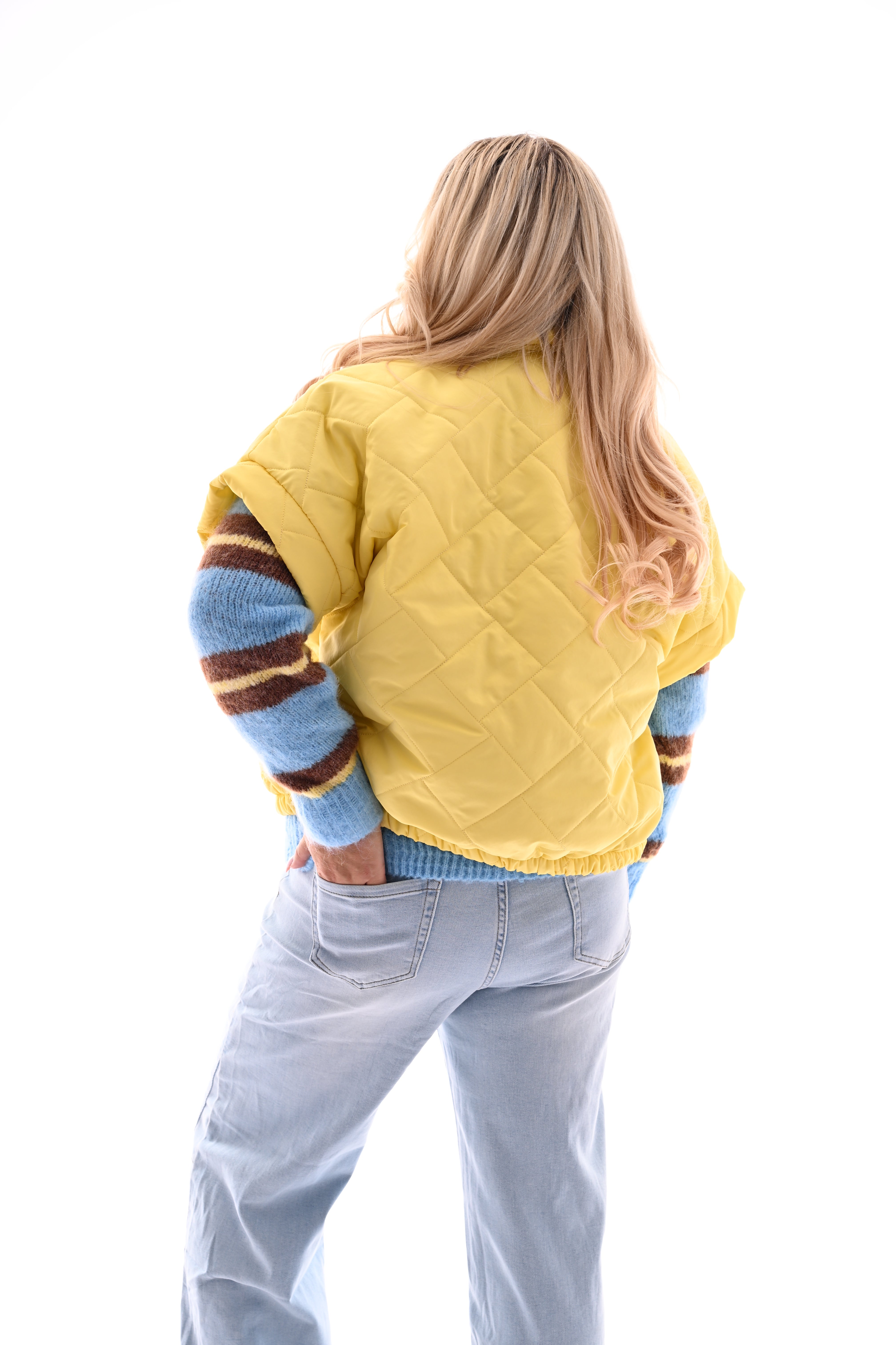 Bodywarmer korte mouwen geel