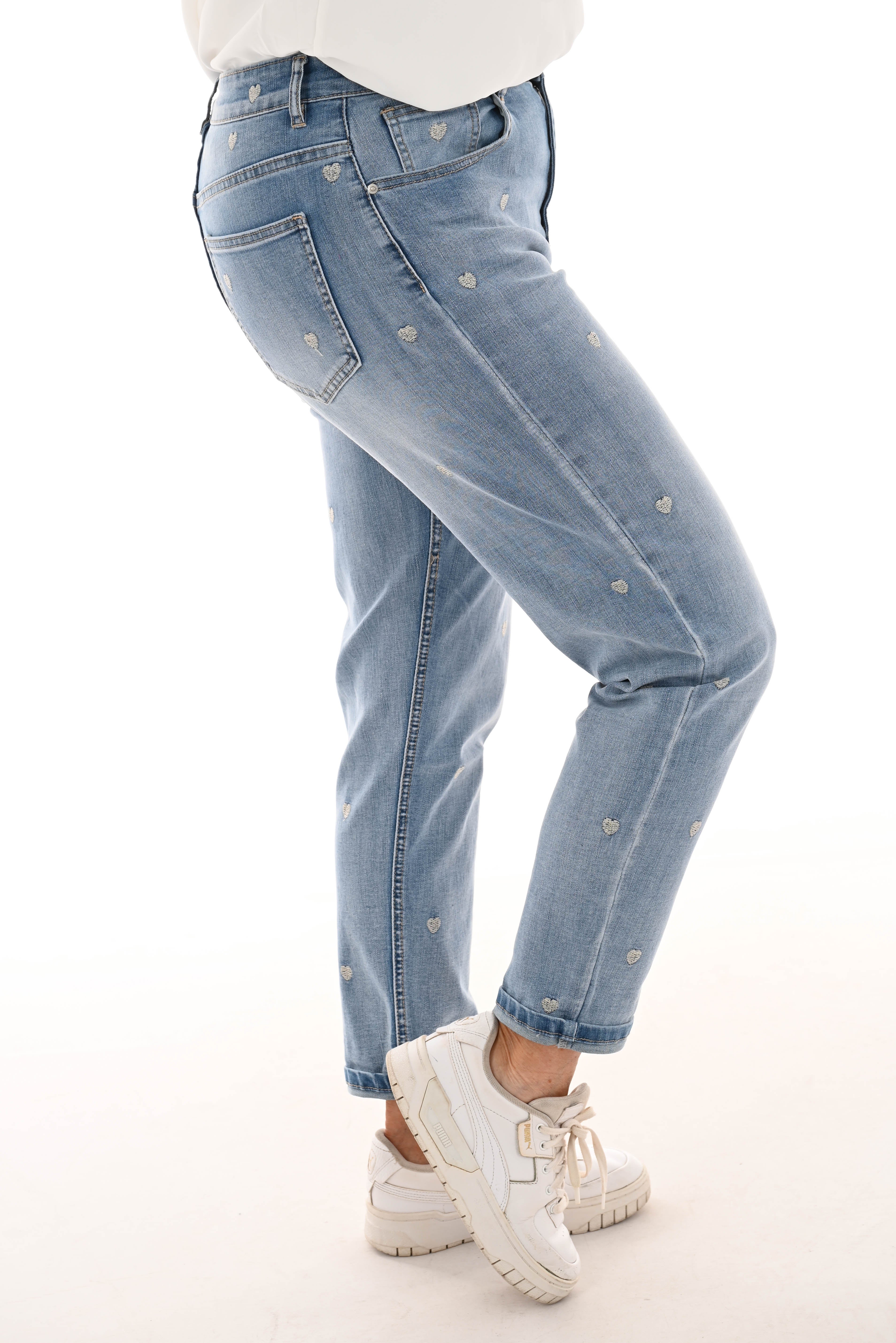 Zac& Zoe Jeans met hartjes lichtblauw