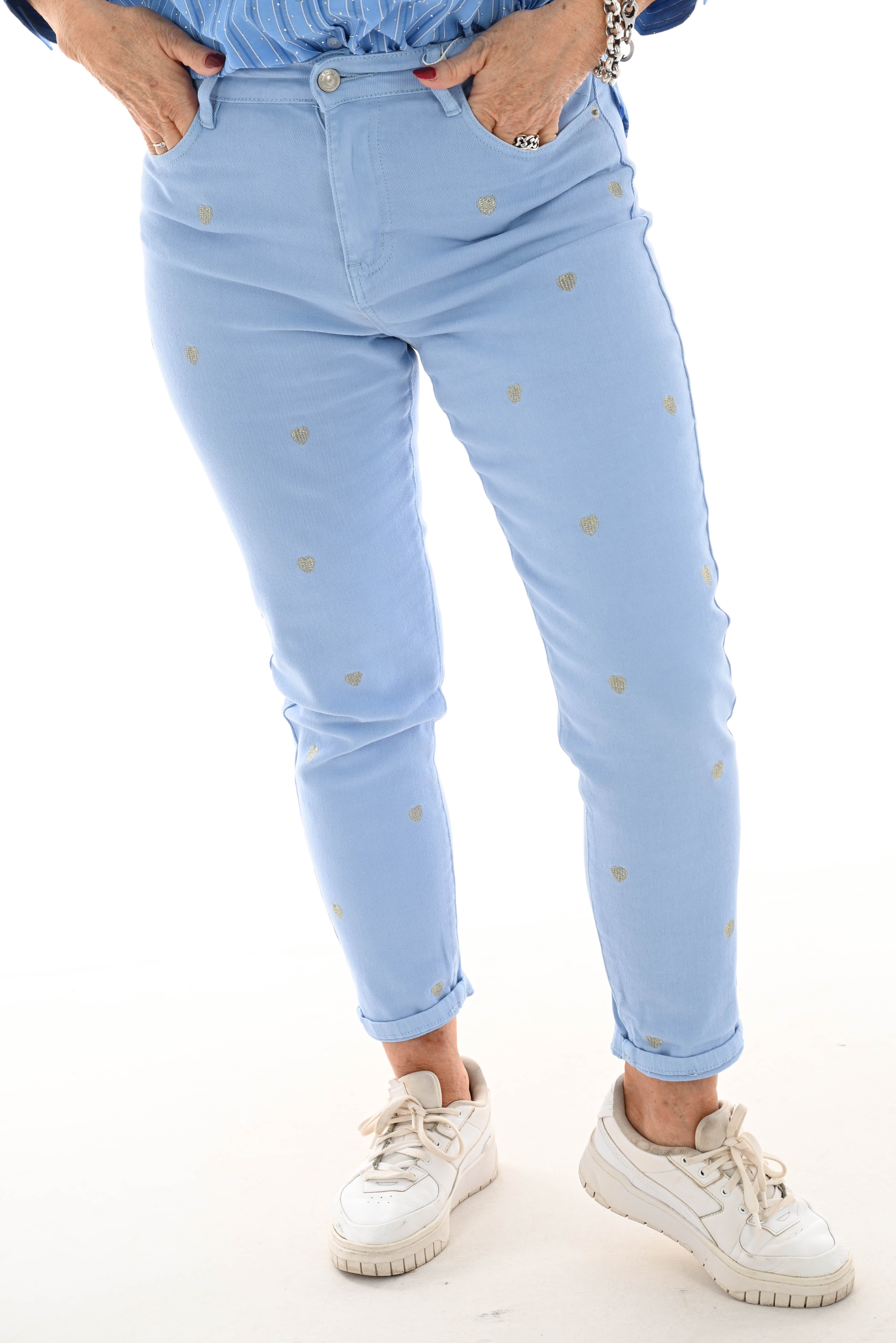 Zac&Zoe Jeans met hartjes blauw