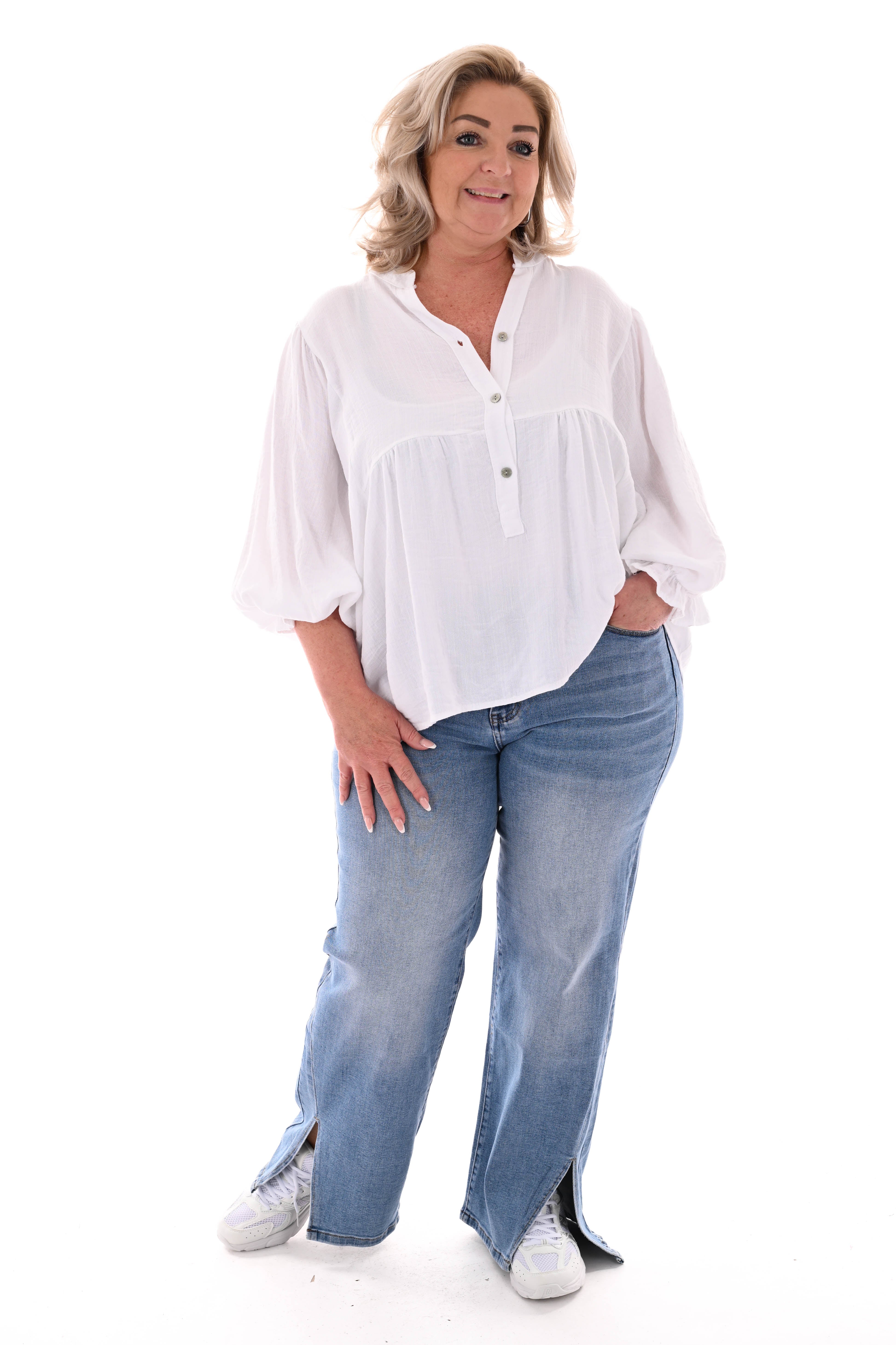 Blouse 3/4e vleermuismouw wit