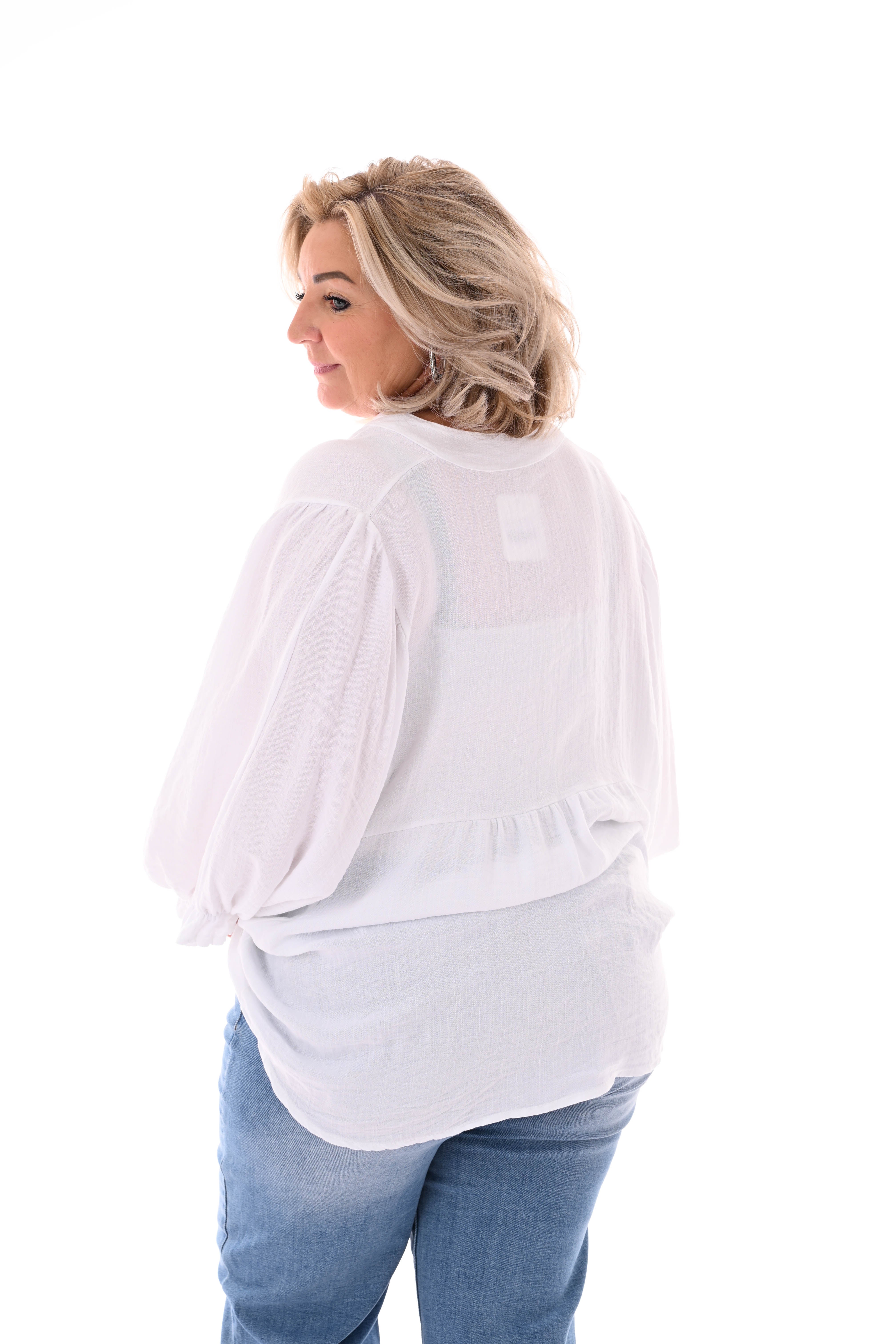 Blouse 3/4e vleermuismouw wit