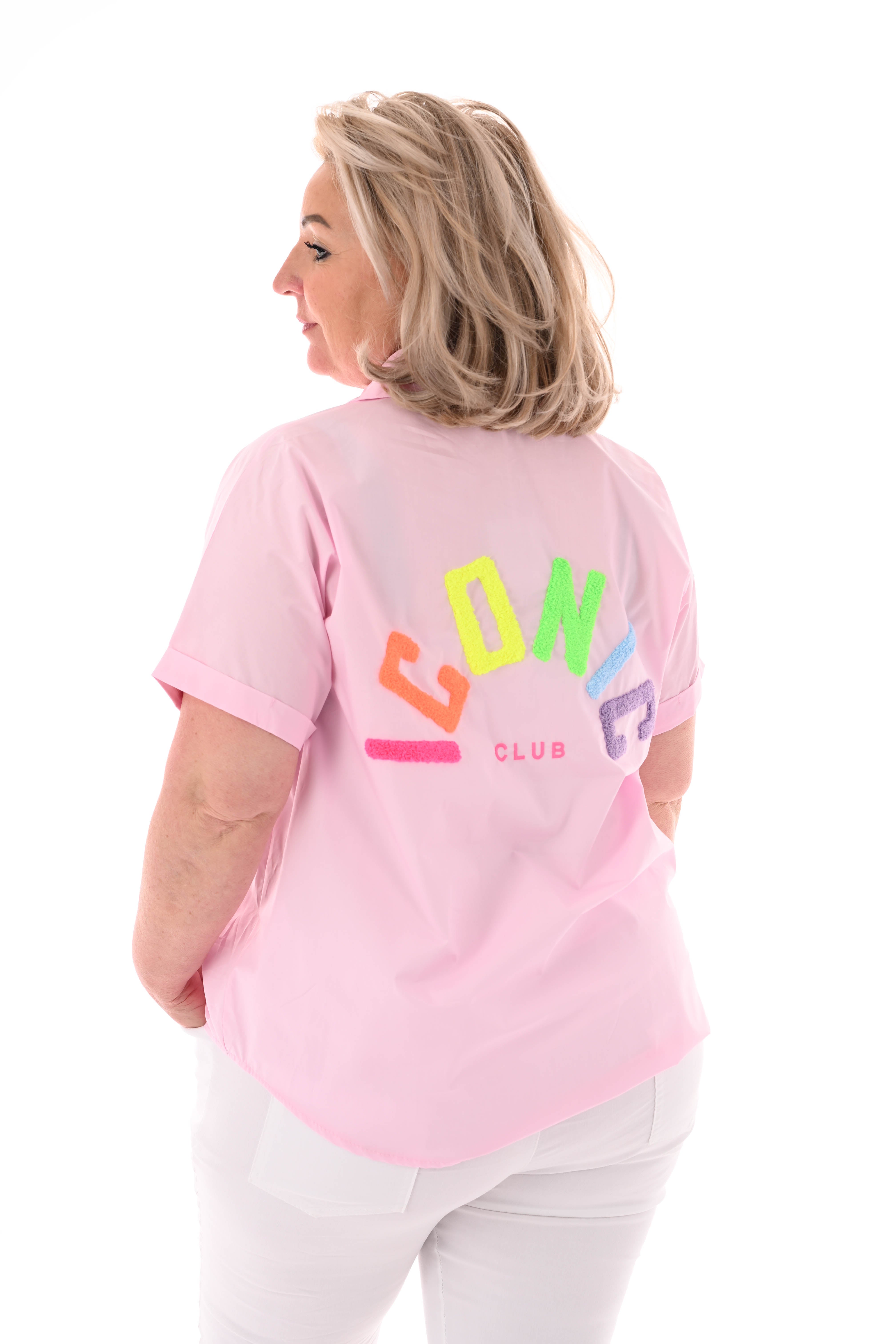 Blouse korte mouwen iconic lichtroze