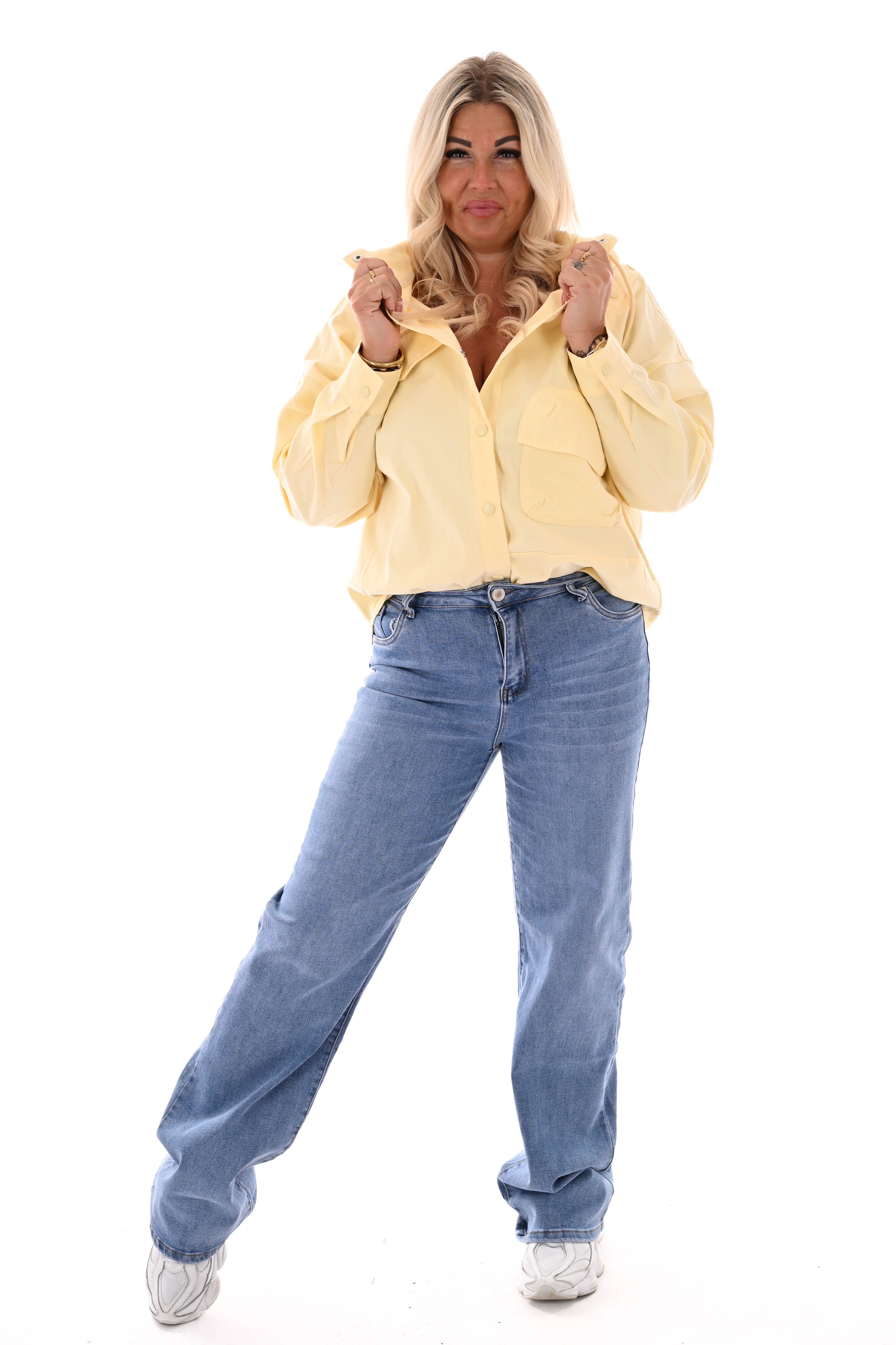 Jasje met afneembare mouwen botergeel