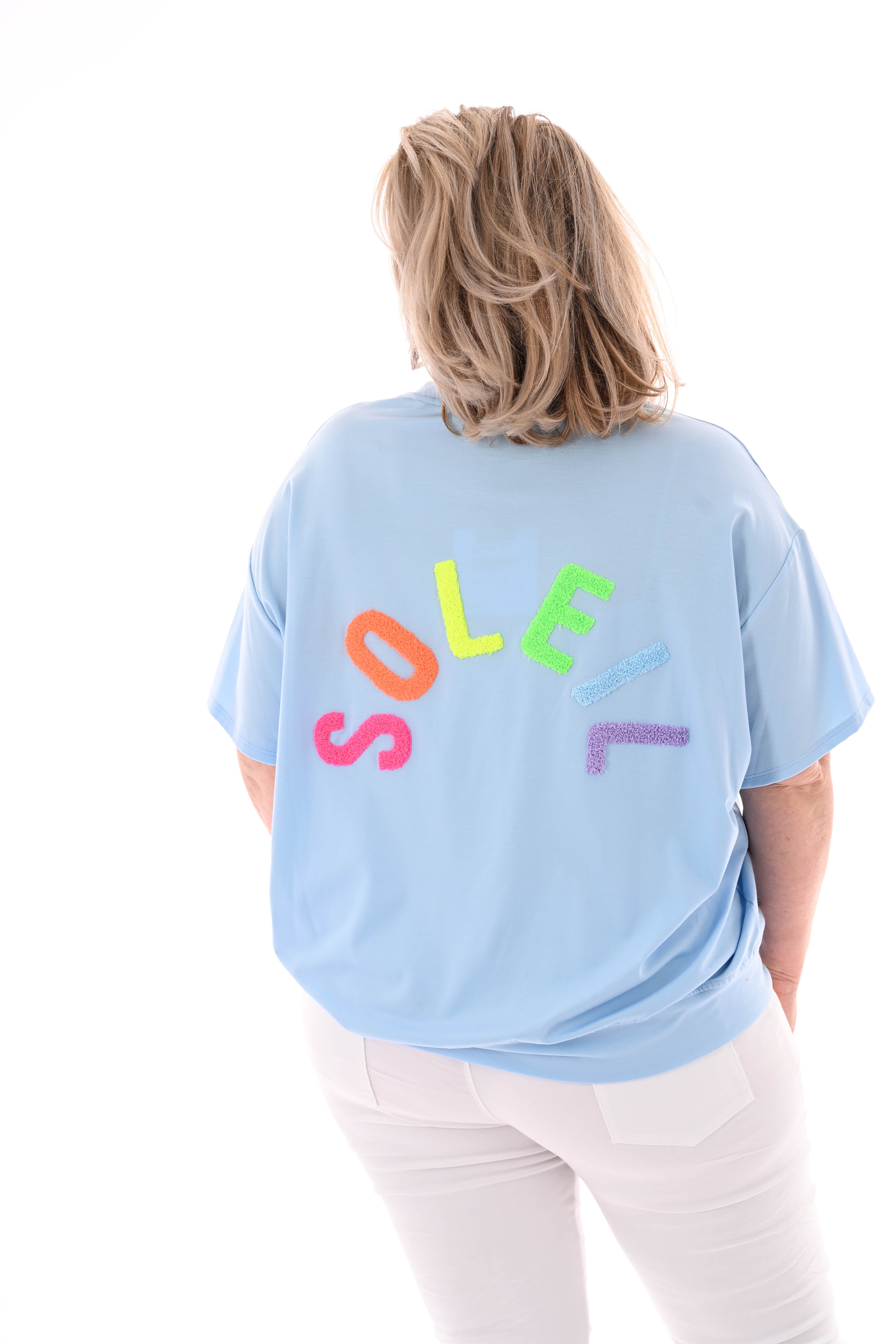 Shirt korte mouwen Soleil lichtblauw