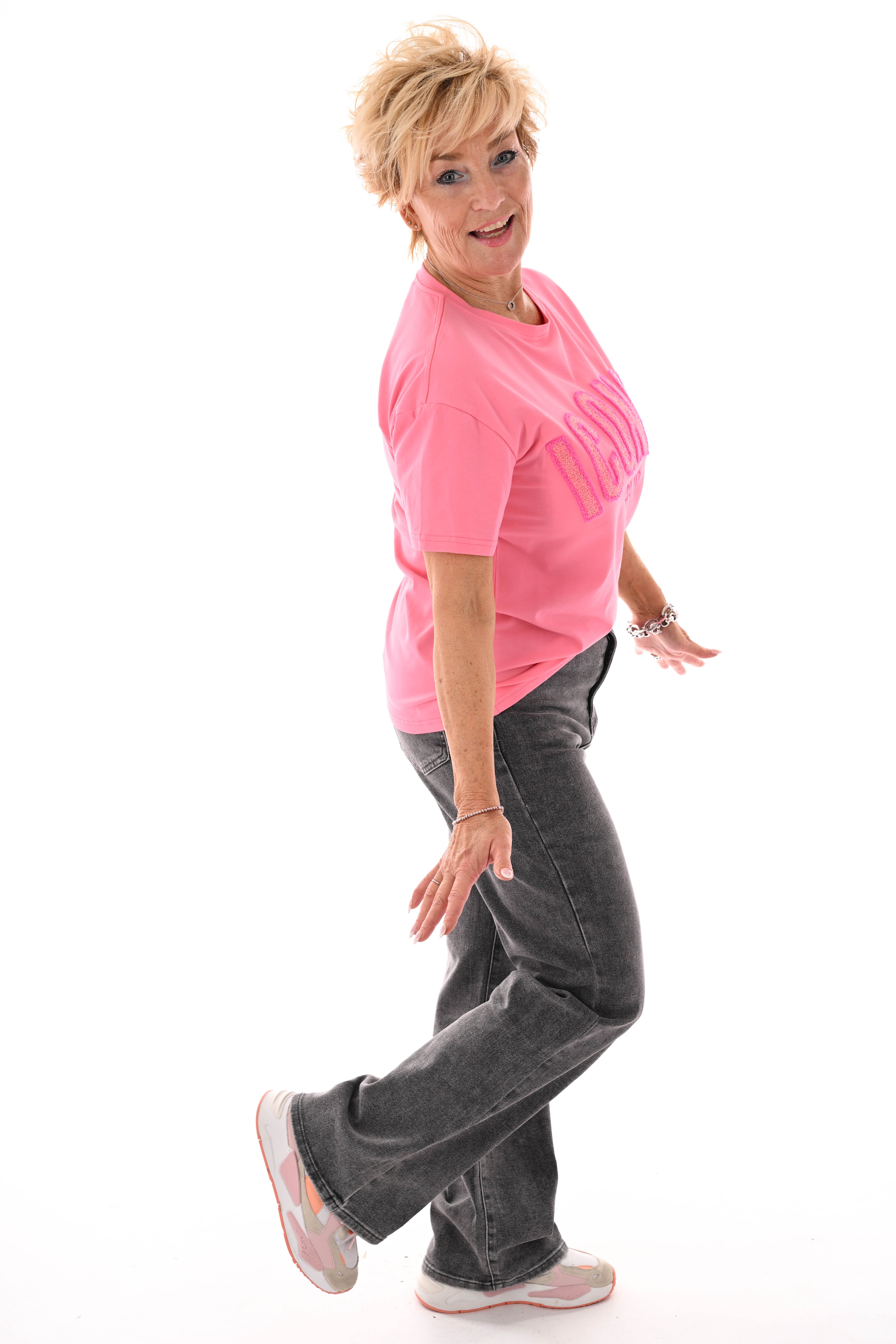 T-shirt Iconic club roze