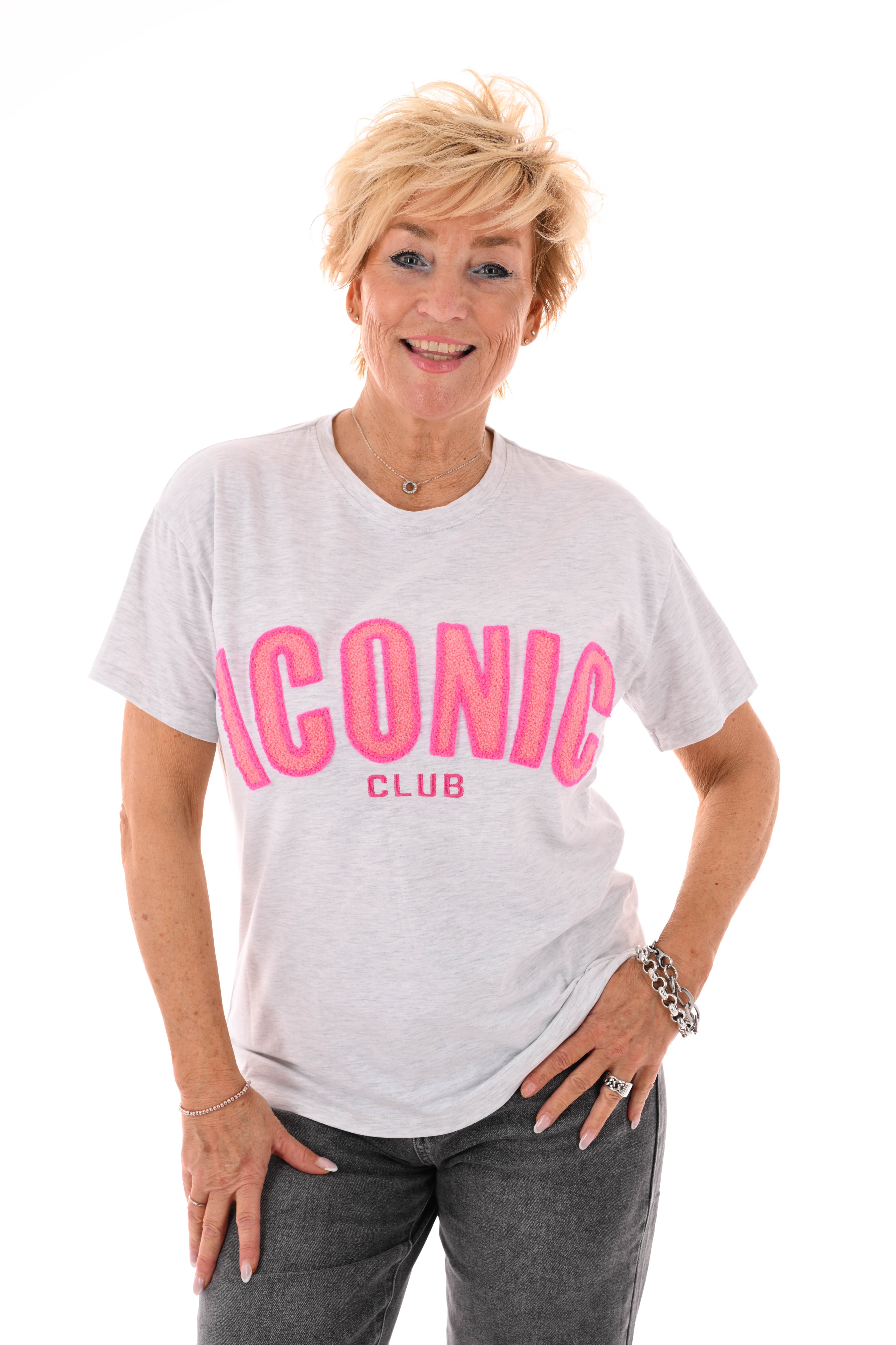 T-shirt Iconic club lichtgrijs