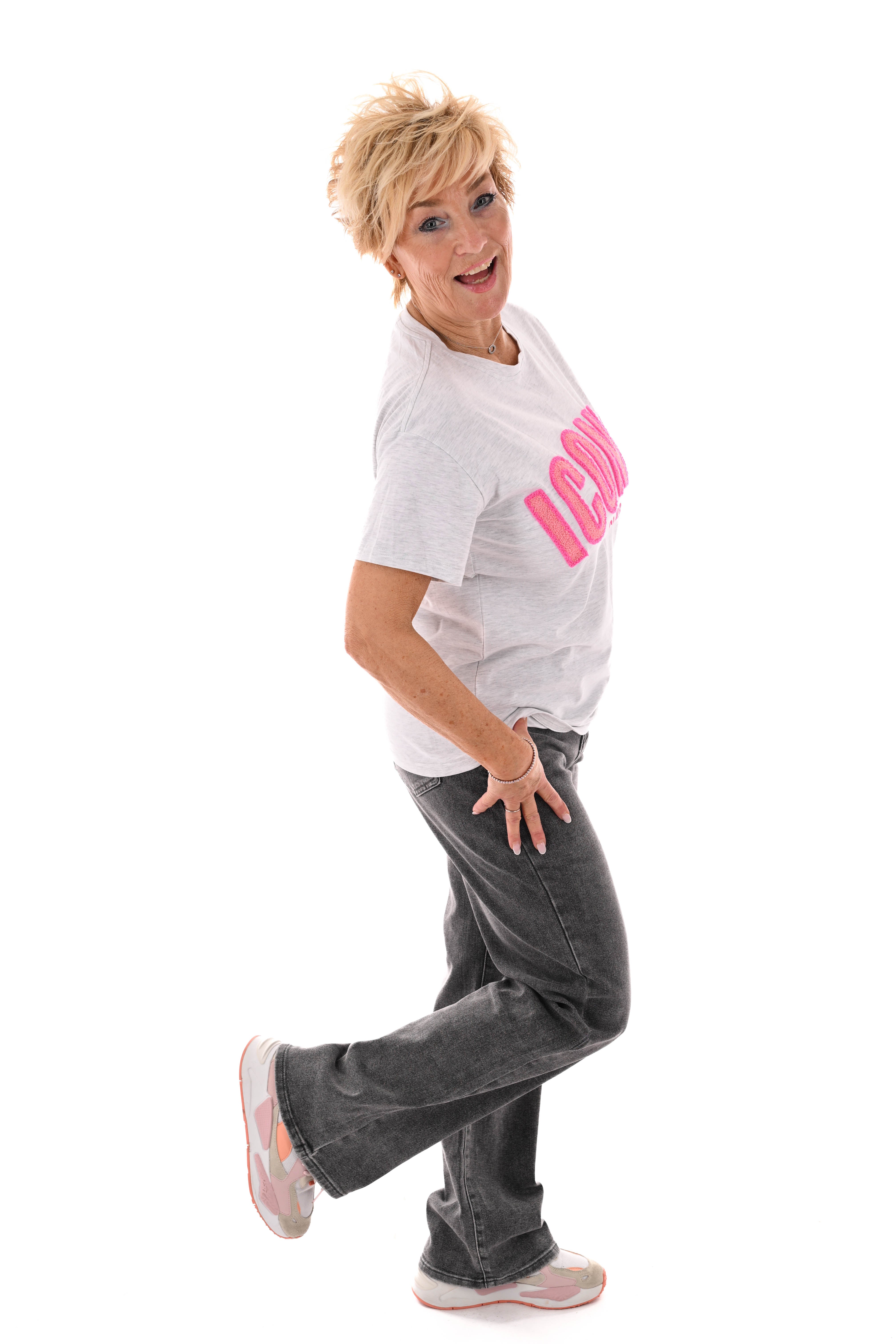 T-shirt Iconic club lichtgrijs