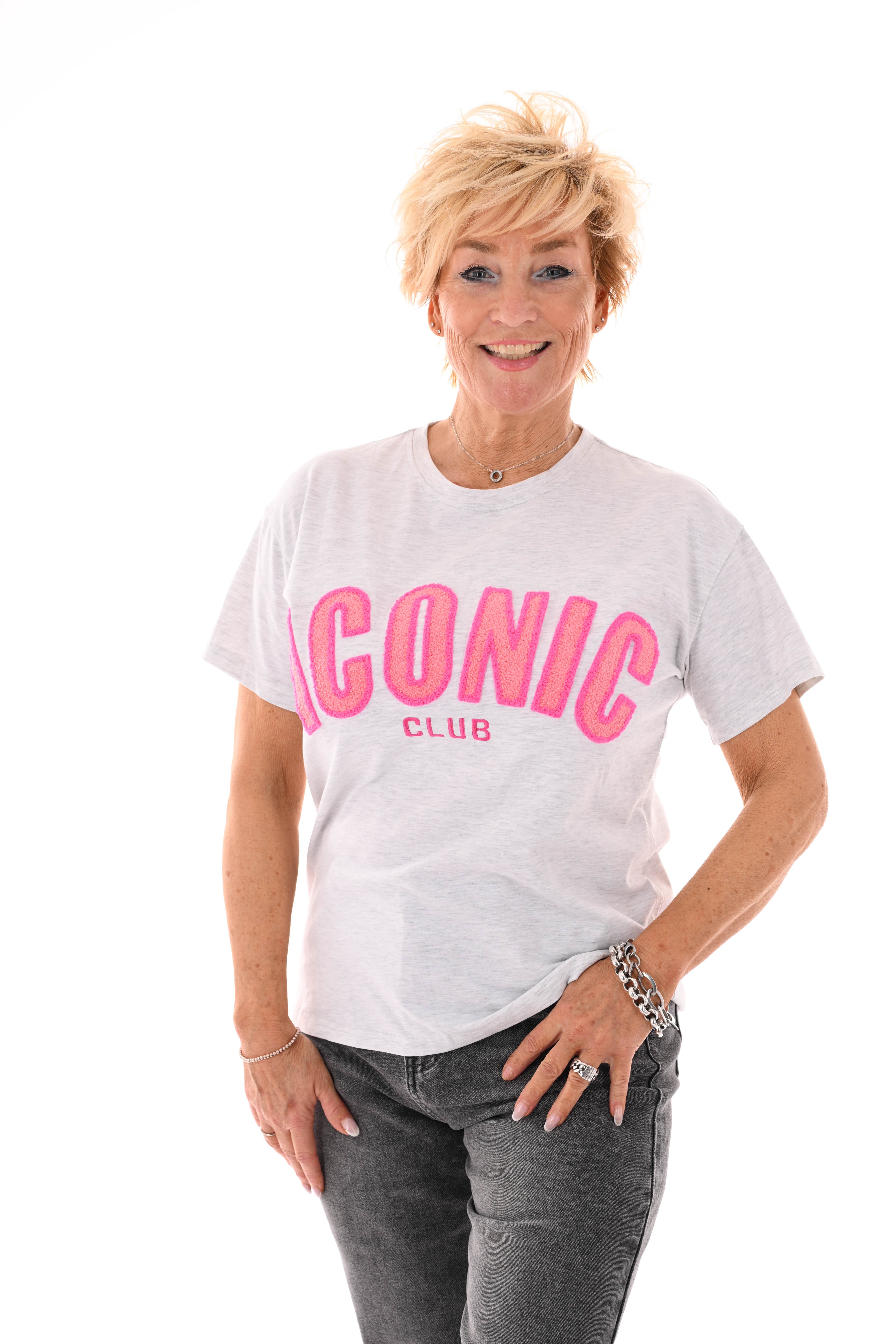 T-shirt Iconic club lichtgrijs