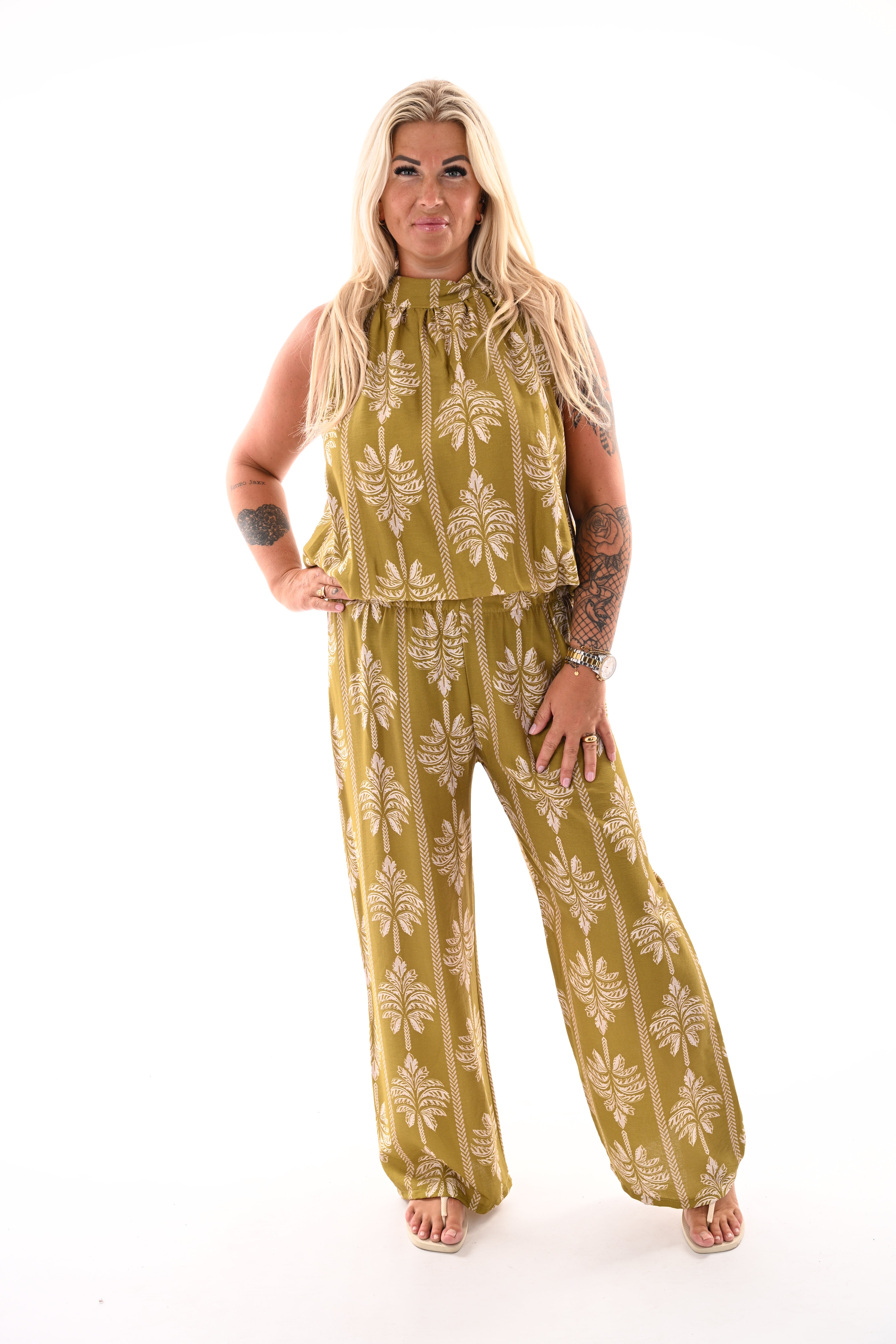 Tweedelig set palmtree lime