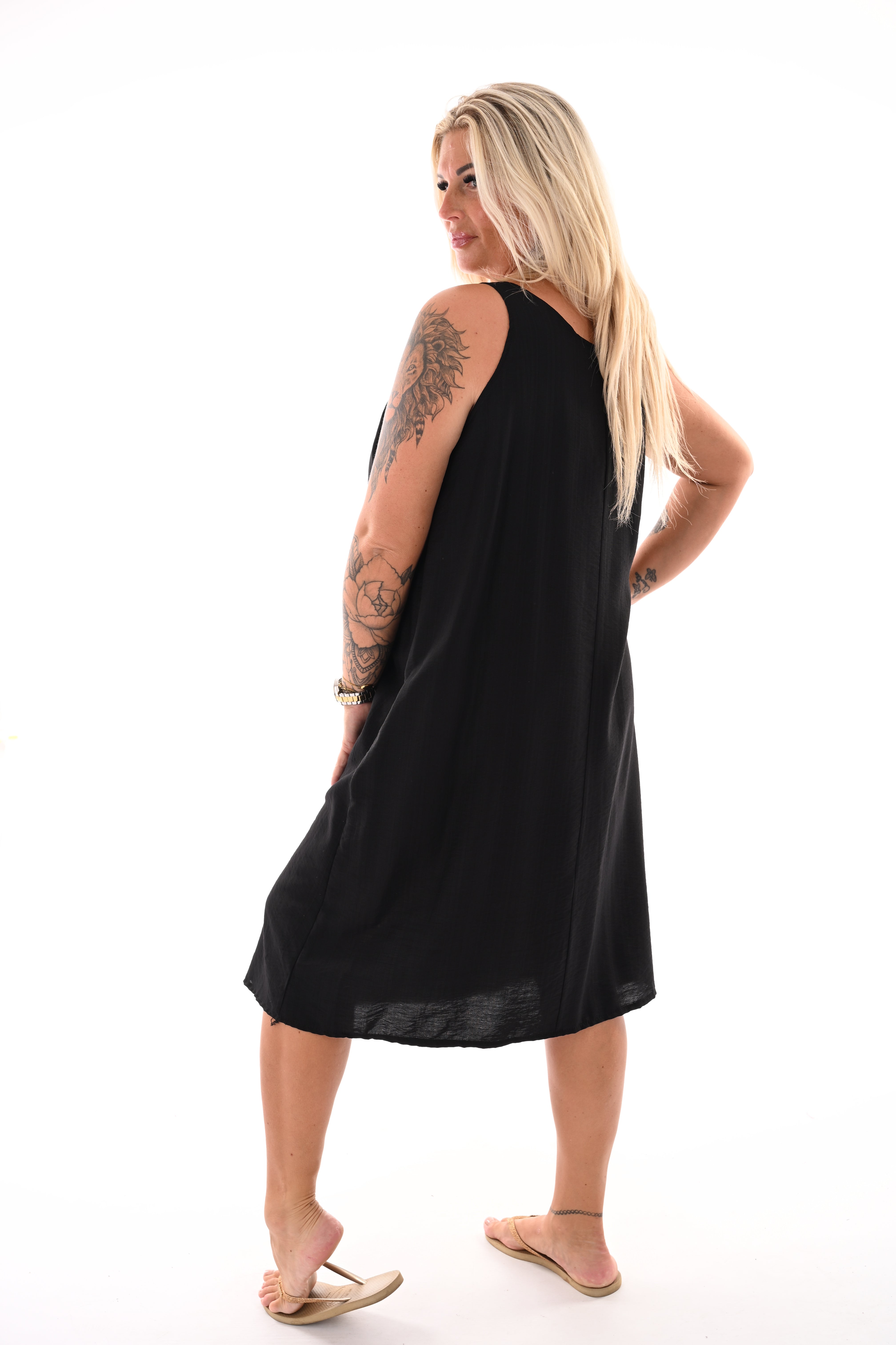 Basic jurk ronde hals zwart