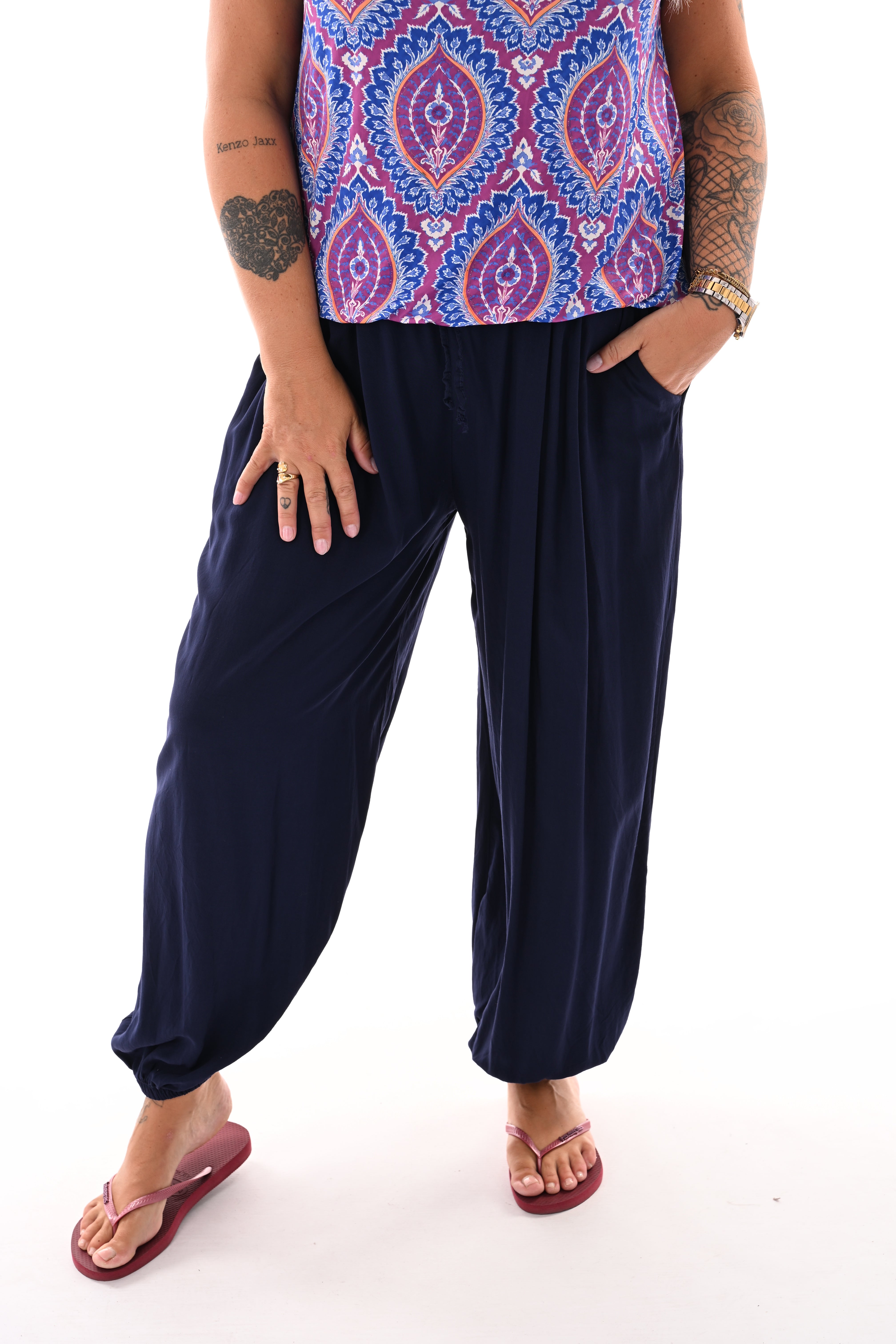 Basic ballon broek uni marineblauw
