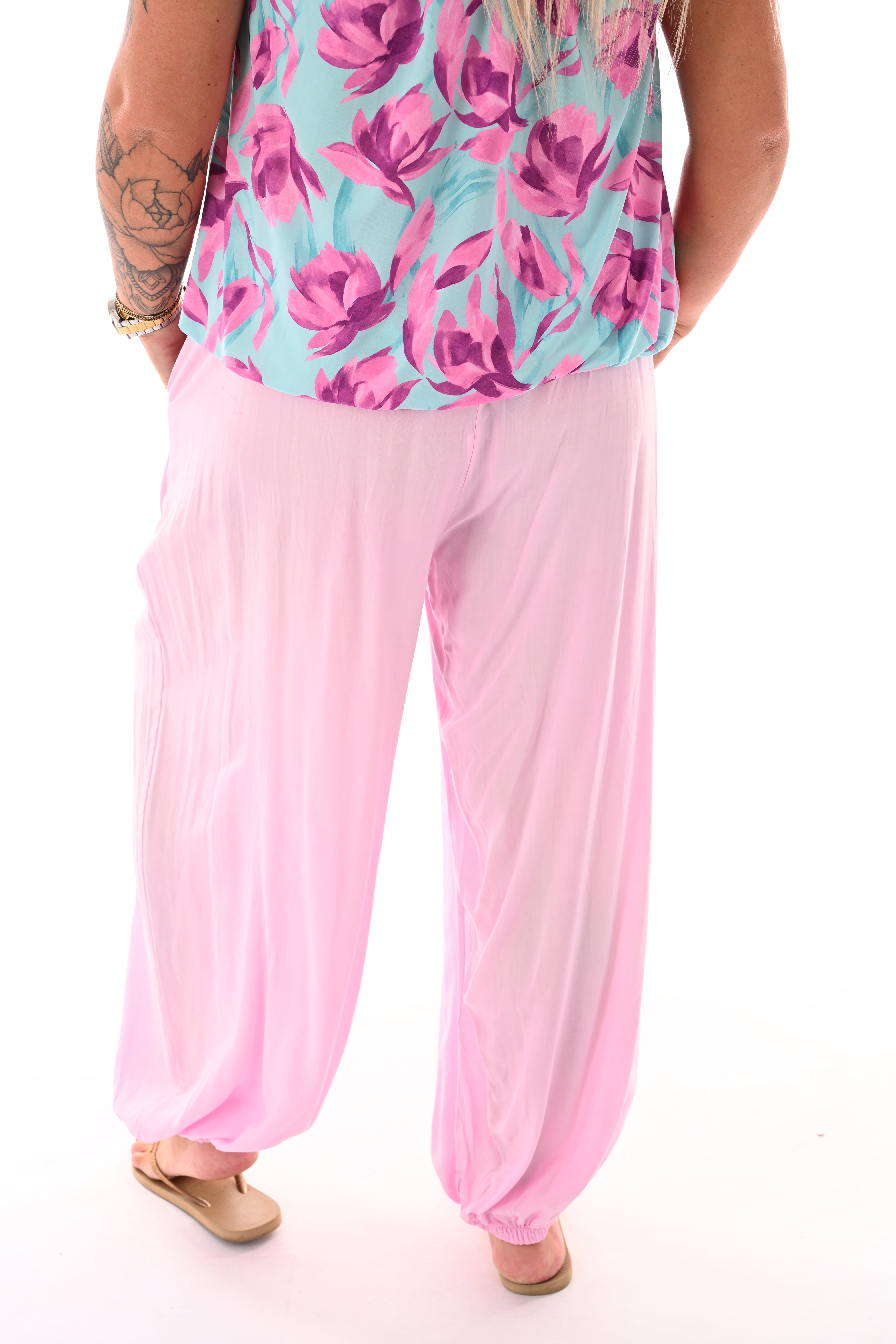 Basic ballon broek uni lichtroze