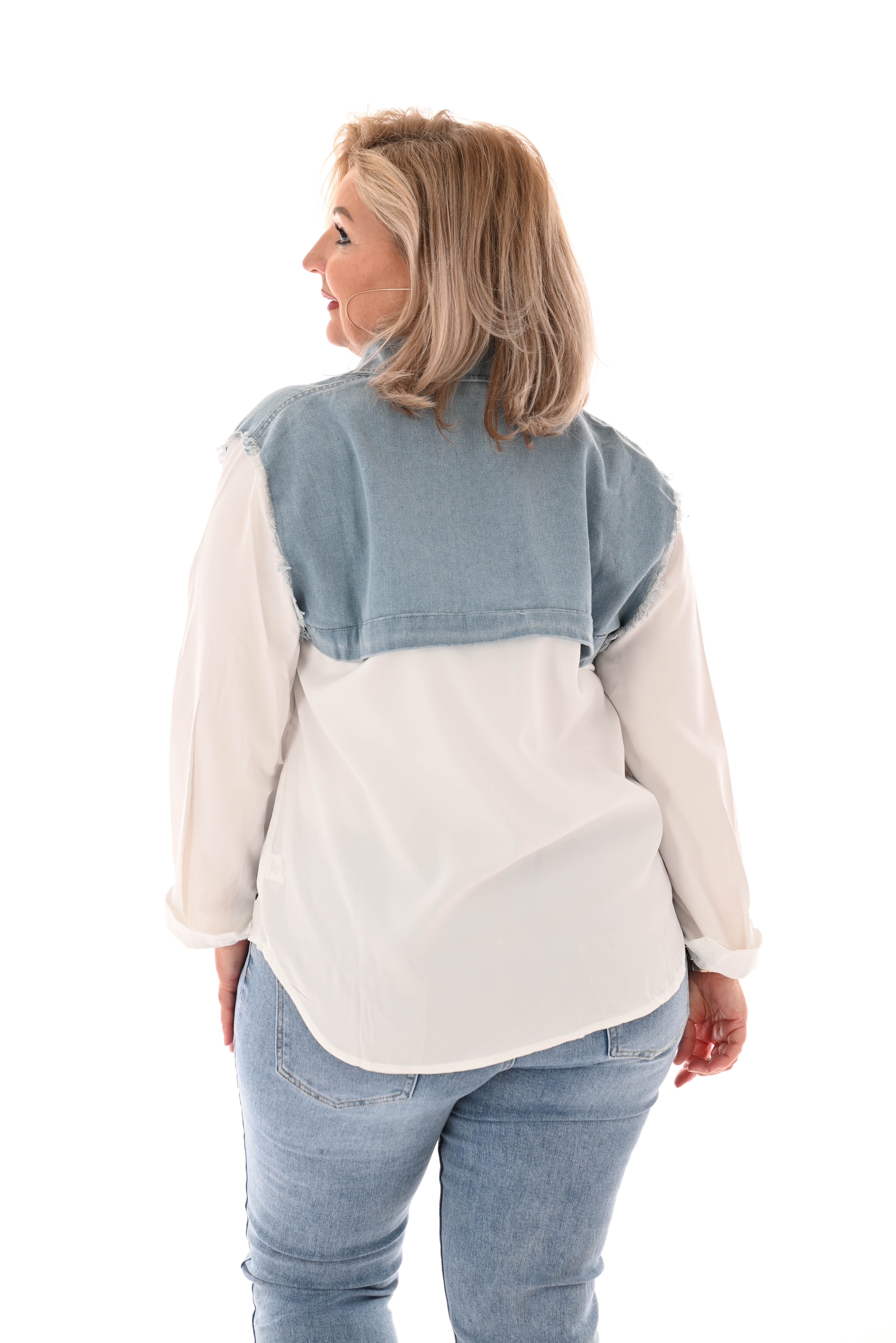 Blouse spijker rafel Feminists wit