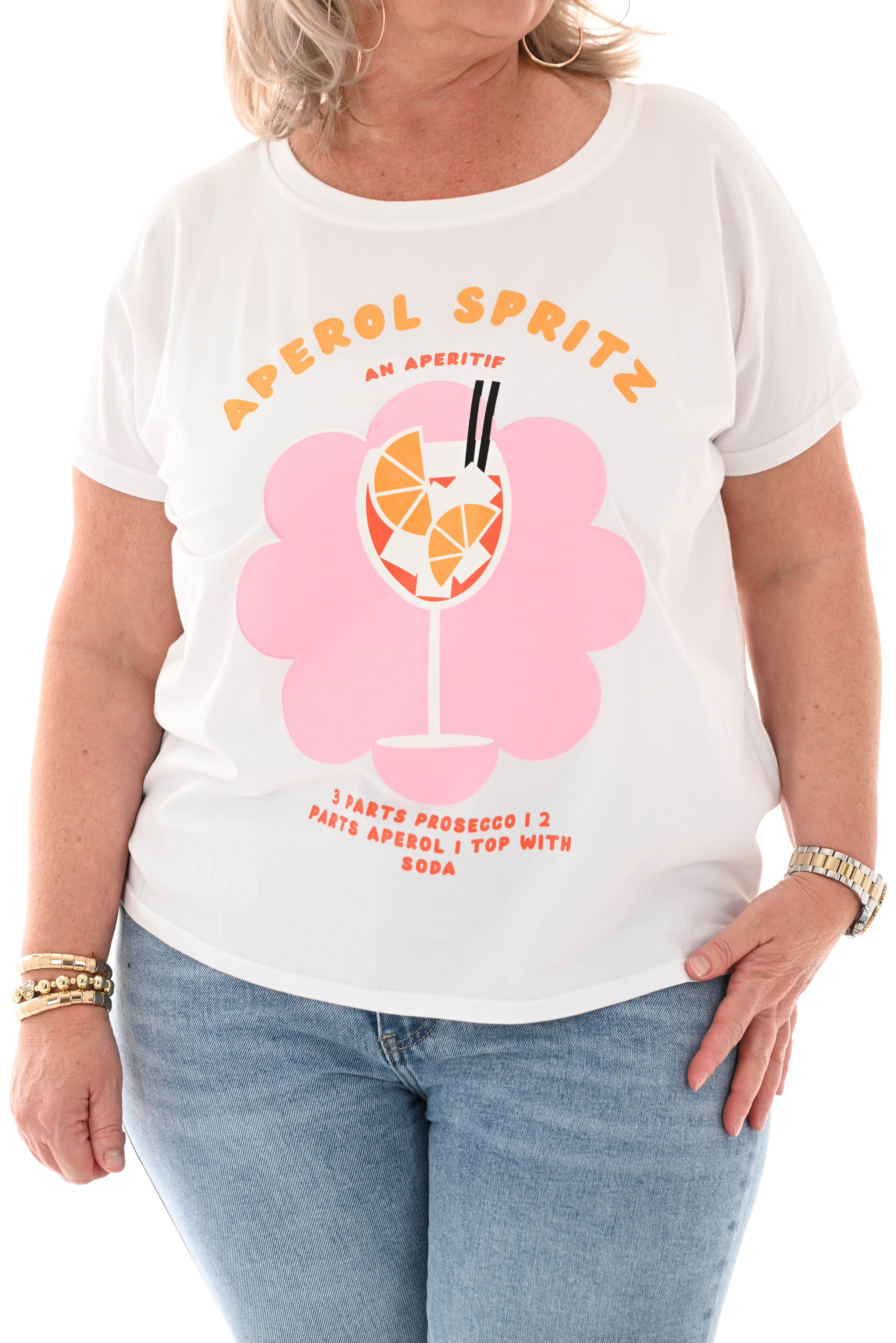 T-shirt Aperol Spritz roomwit
