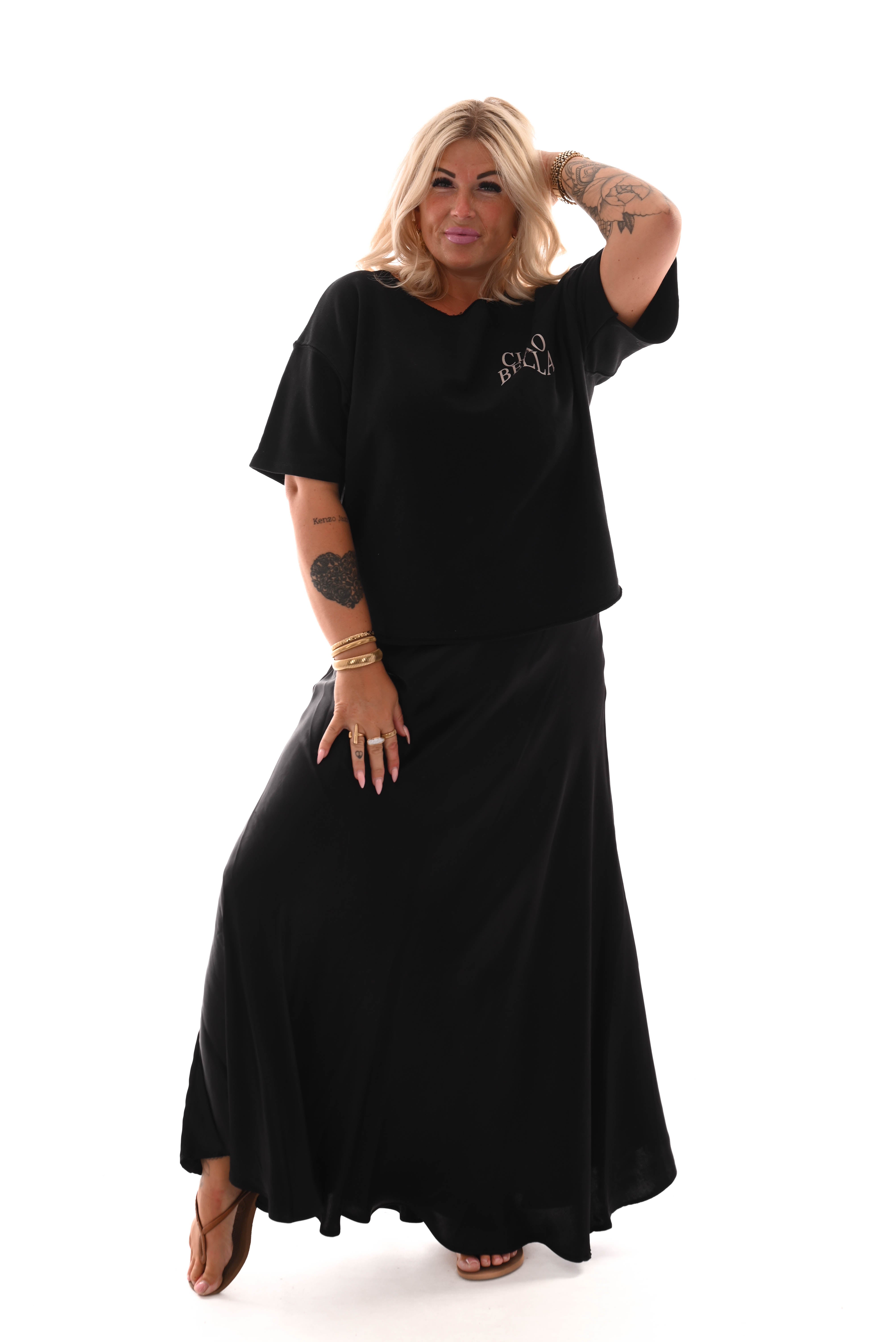 Sweater korte mouwen ciao bella zwart