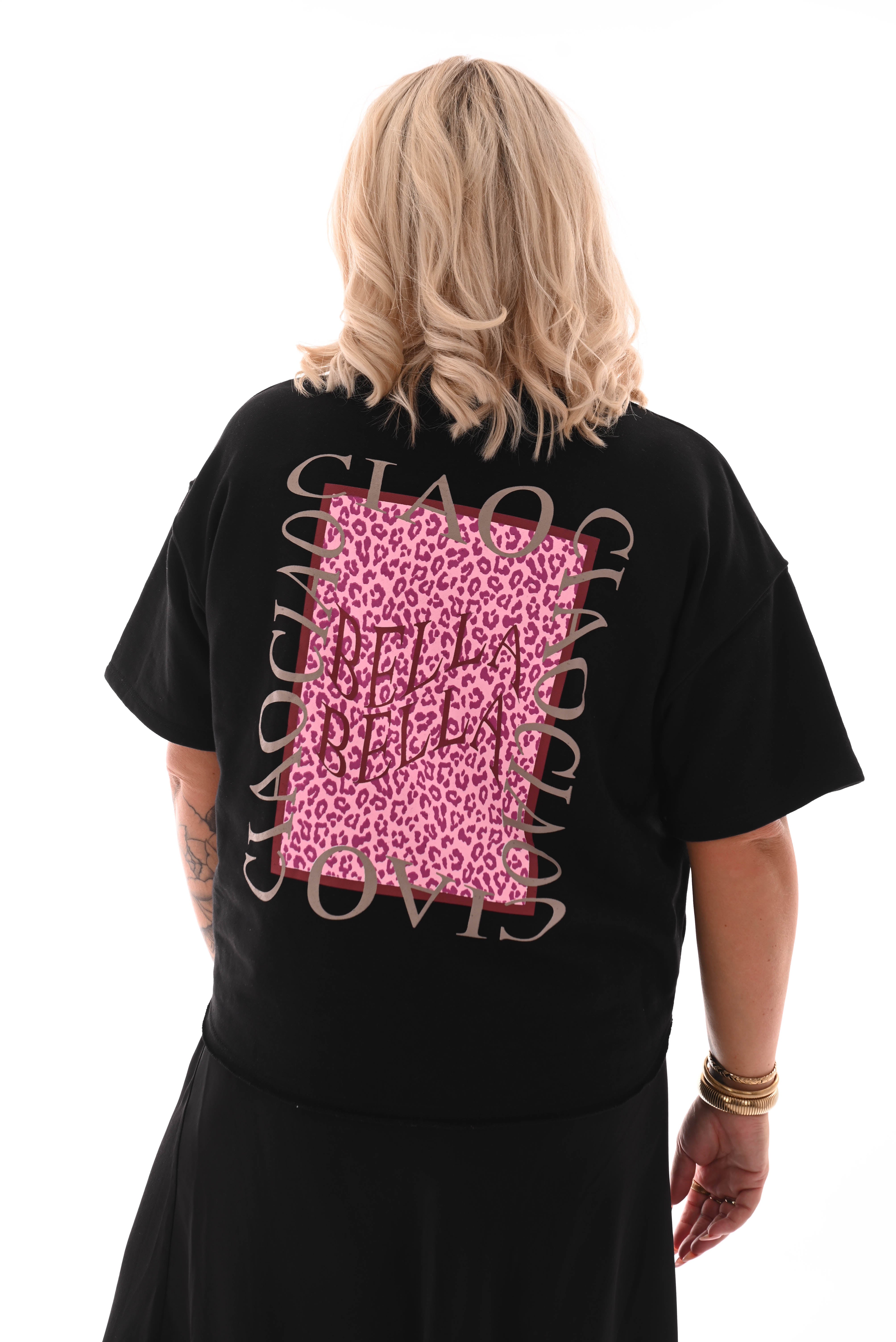 Sweater korte mouwen ciao bella zwart