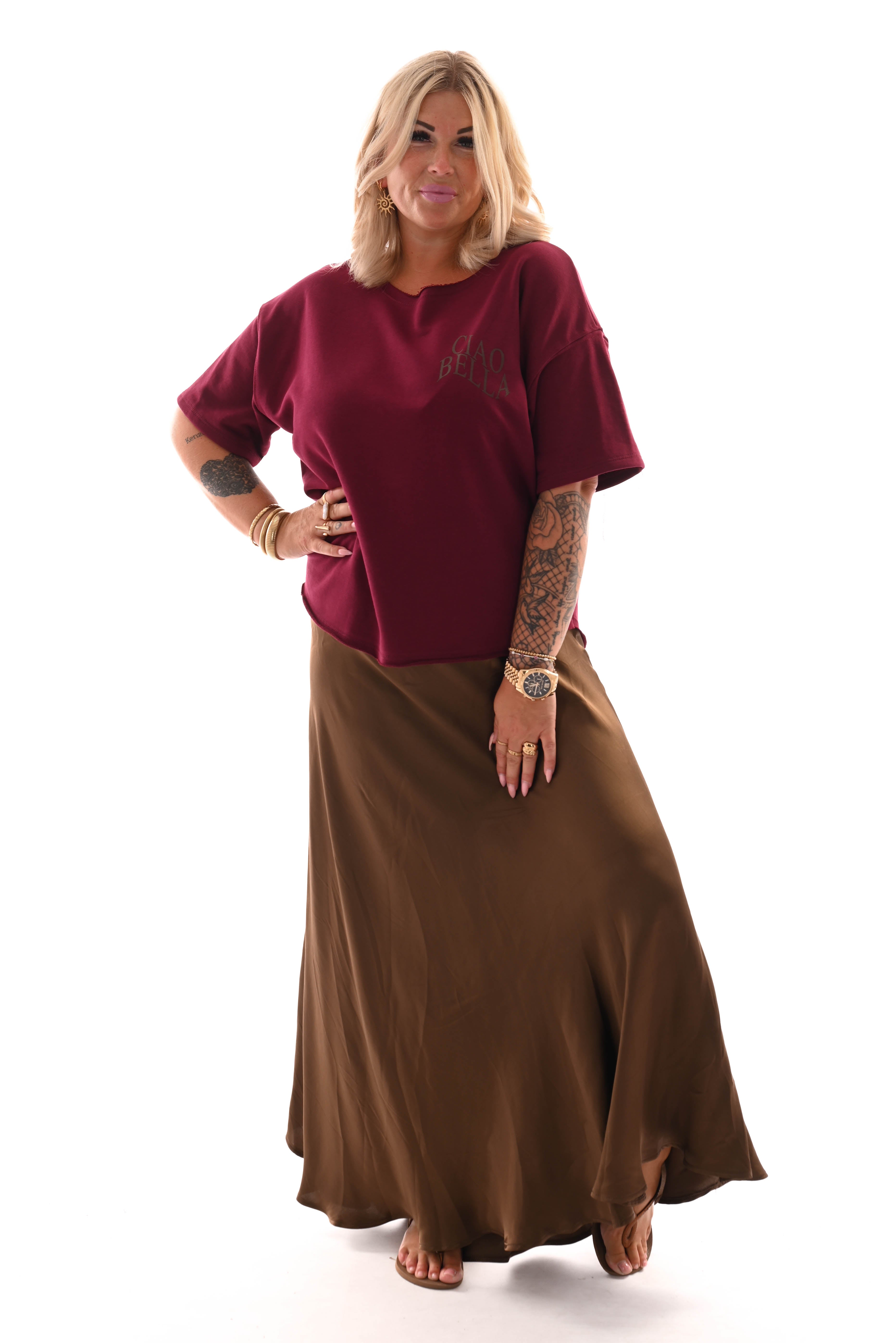 Sweater korte mouwen ciao bella bordeaux