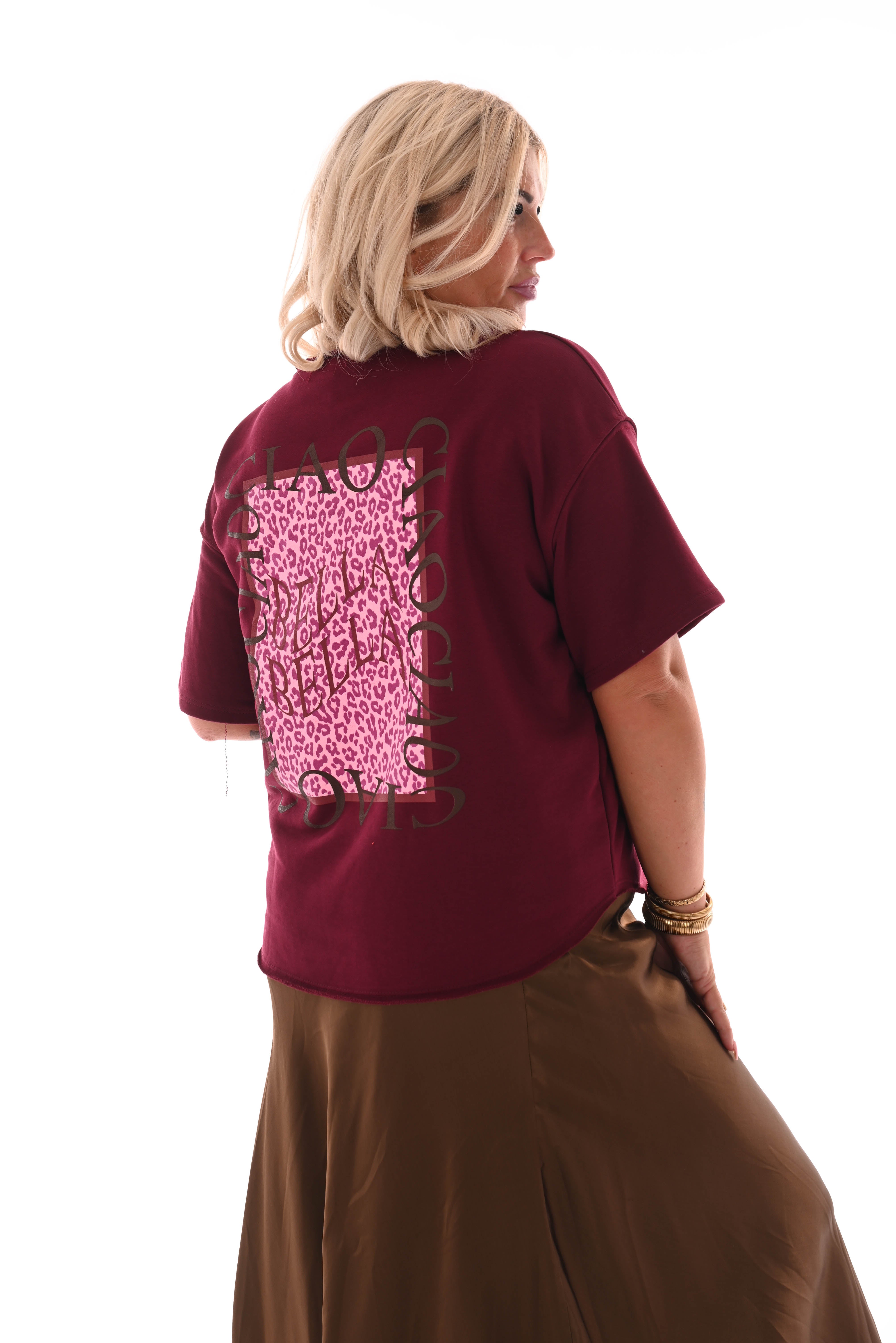 Sweater korte mouwen ciao bella bordeaux