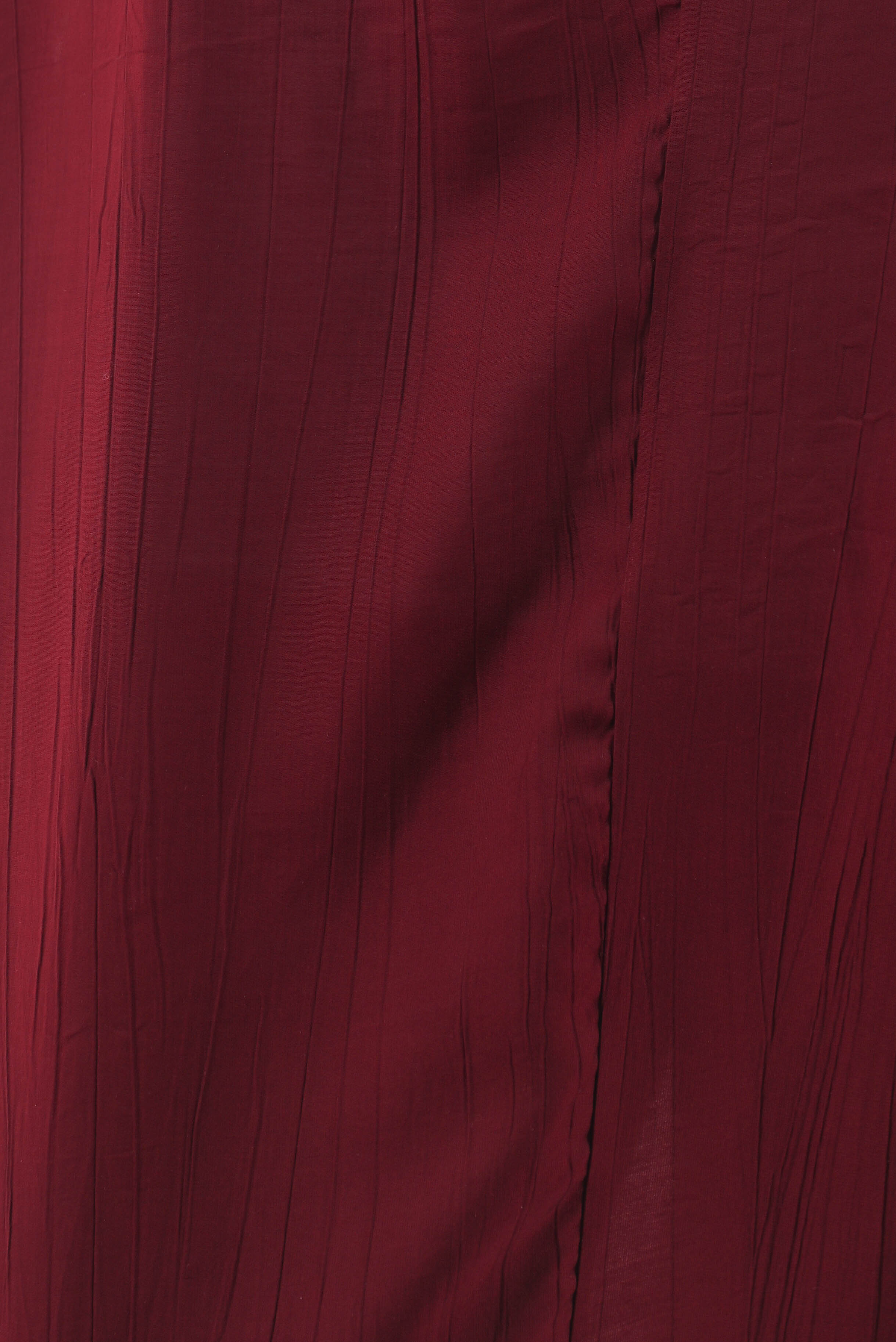 Lange jurk knoop rug uni bordeaux
