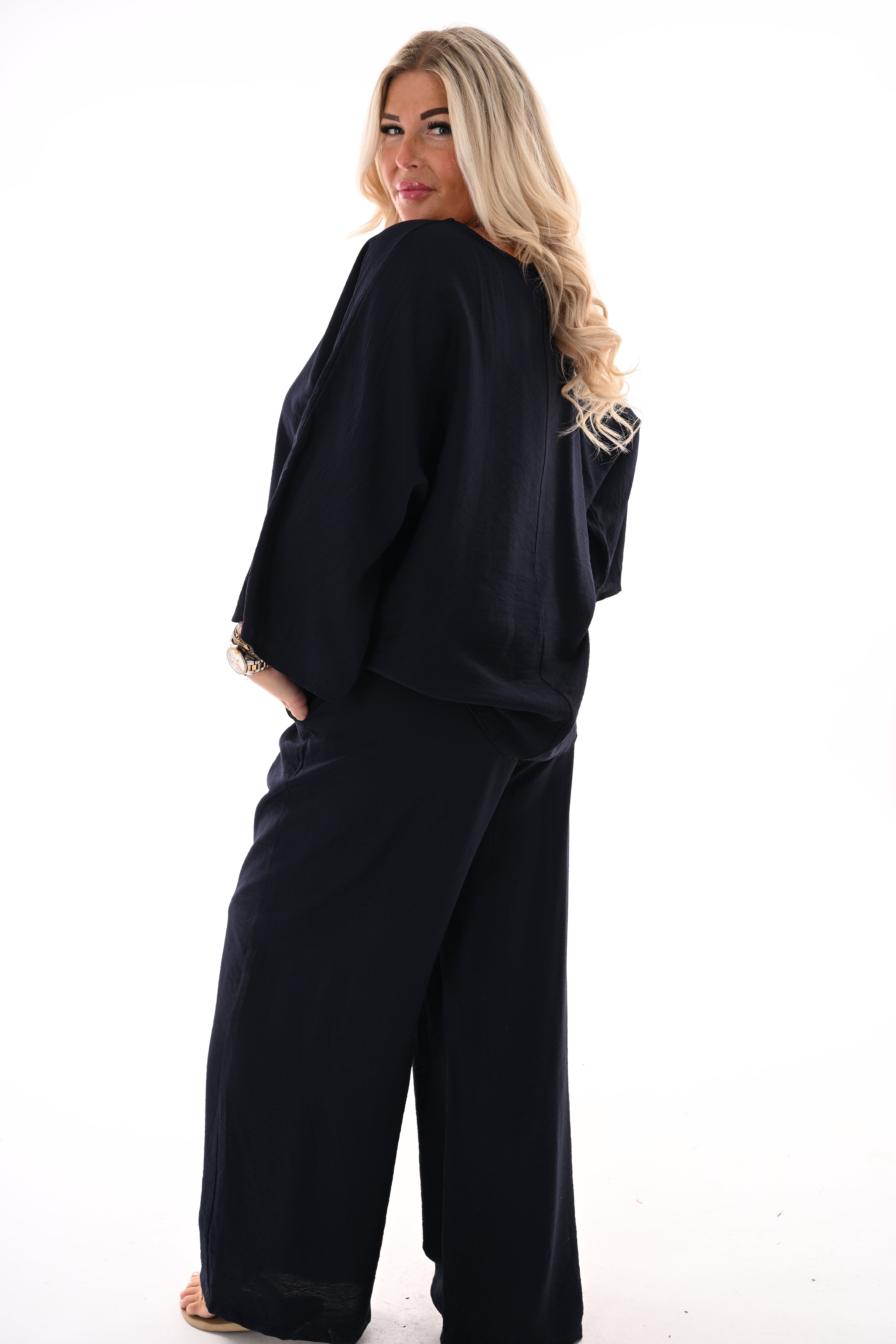 Tweedelig basic set marineblauw