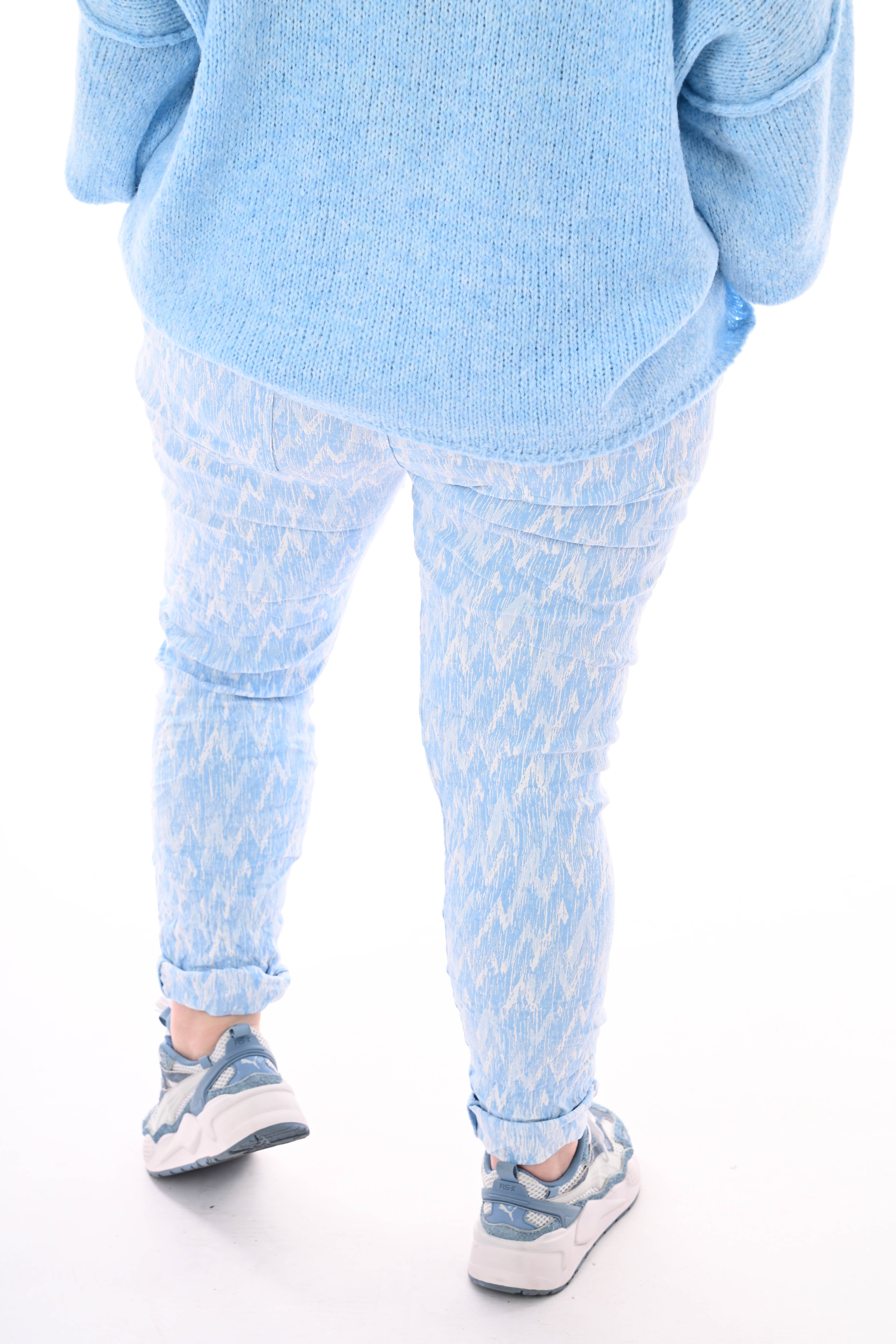 Stretchbroek lines blauw