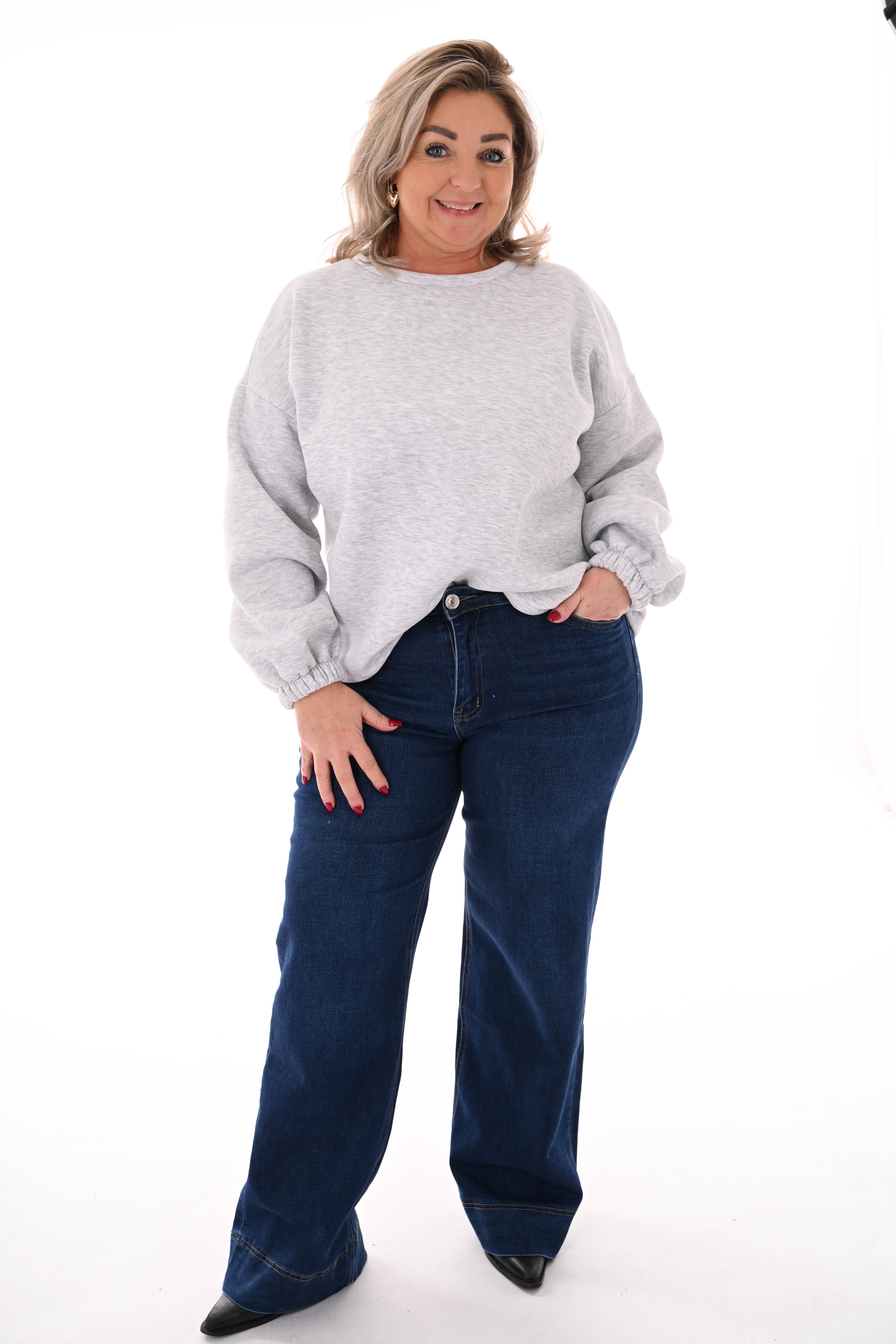 Sweater good vibes lichtgrijs