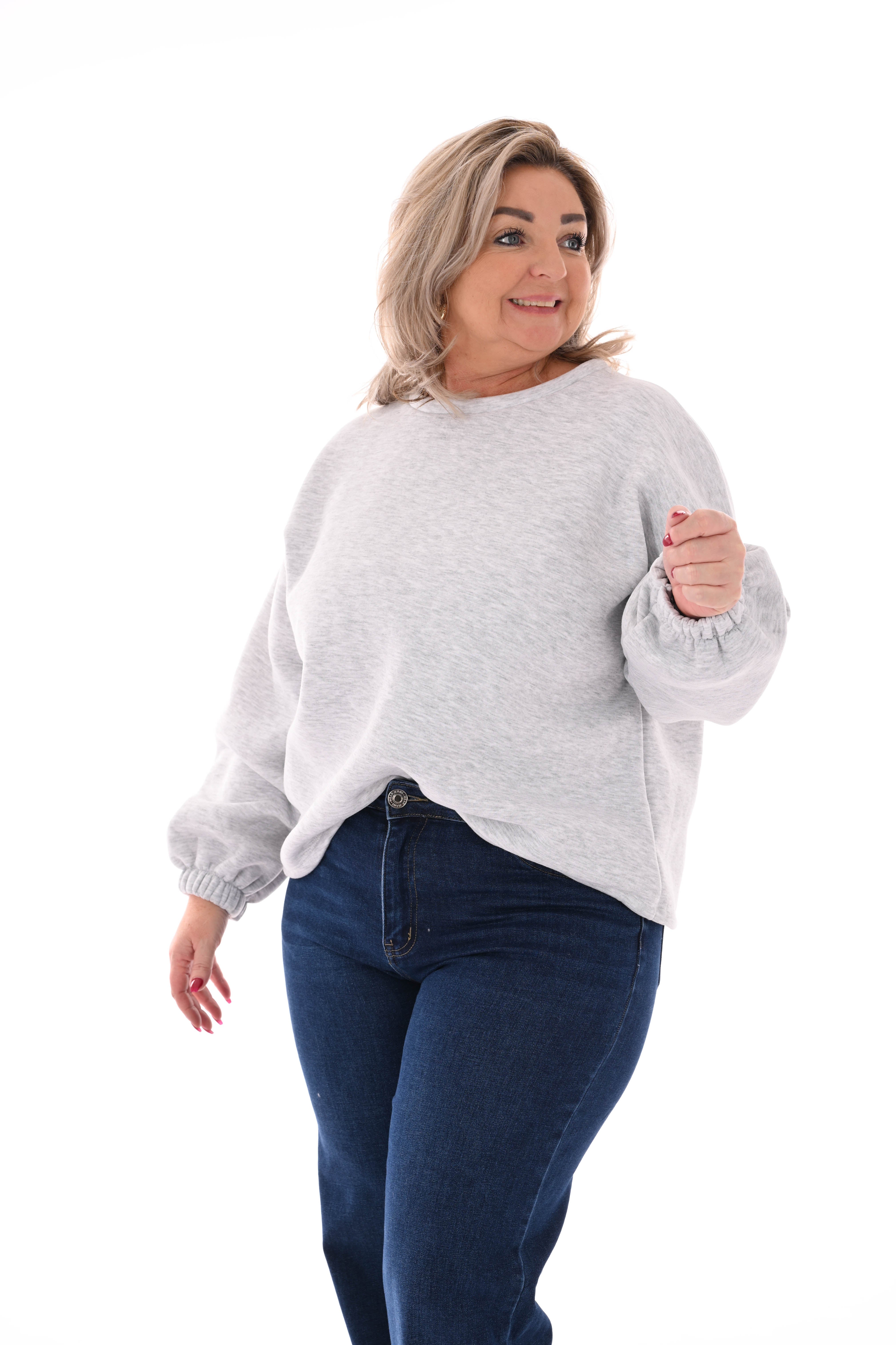 Sweater good vibes lichtgrijs