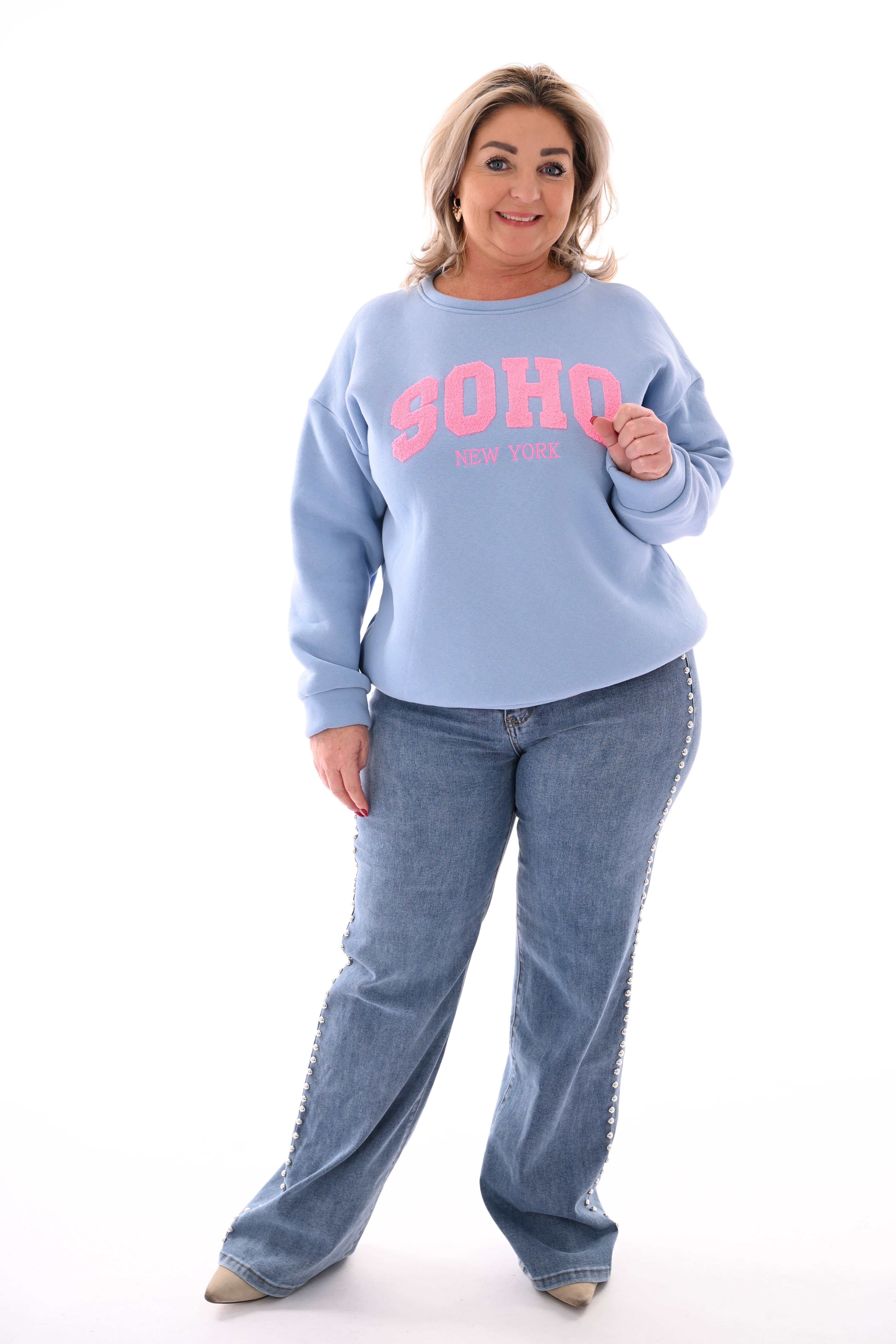 Sweater trui soho uni lichtblauw