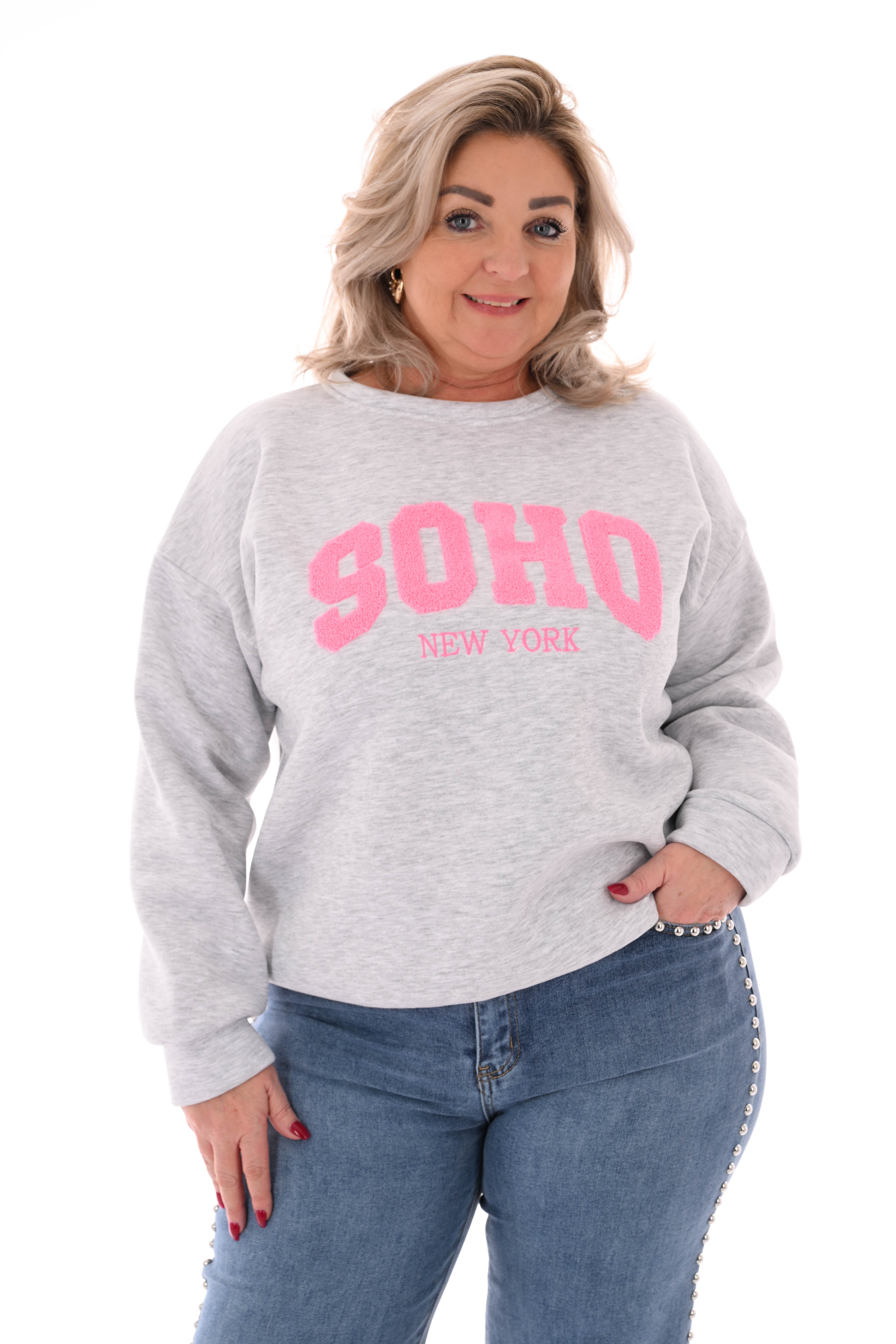Sweater trui soho uni lichtgrijs