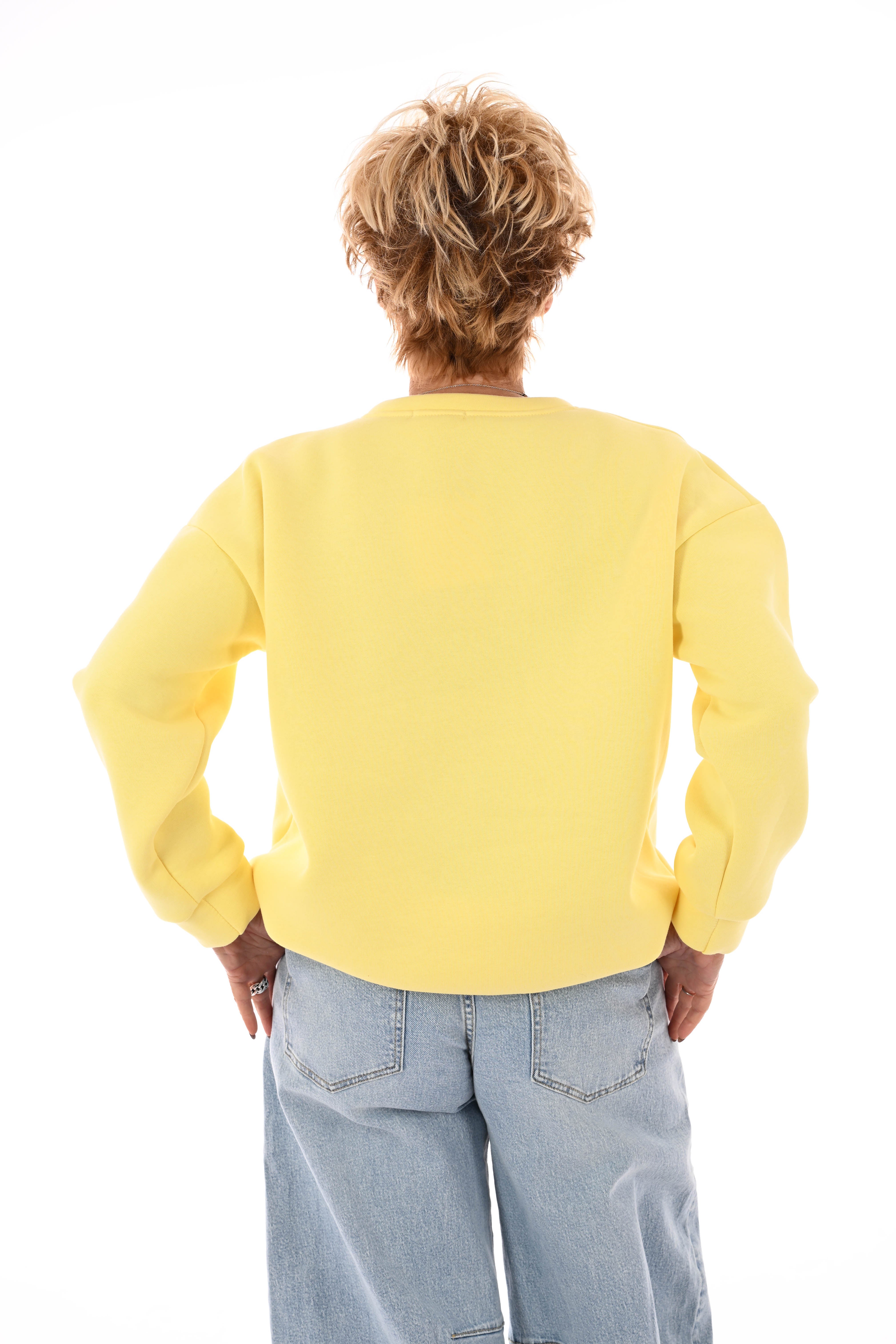 Sweater trui soho uni lichtgeel