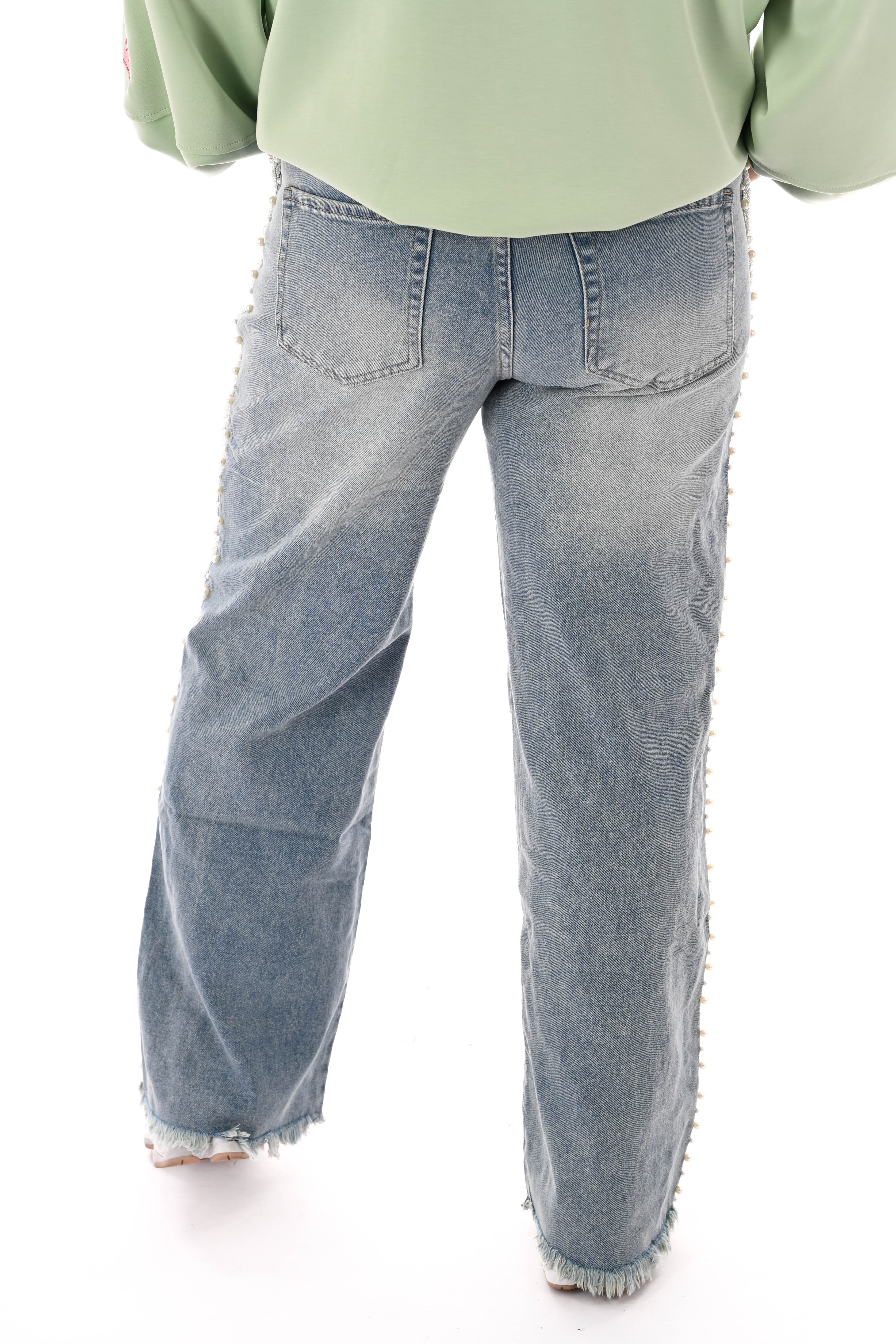 Monday wide leg parels lichtblauw