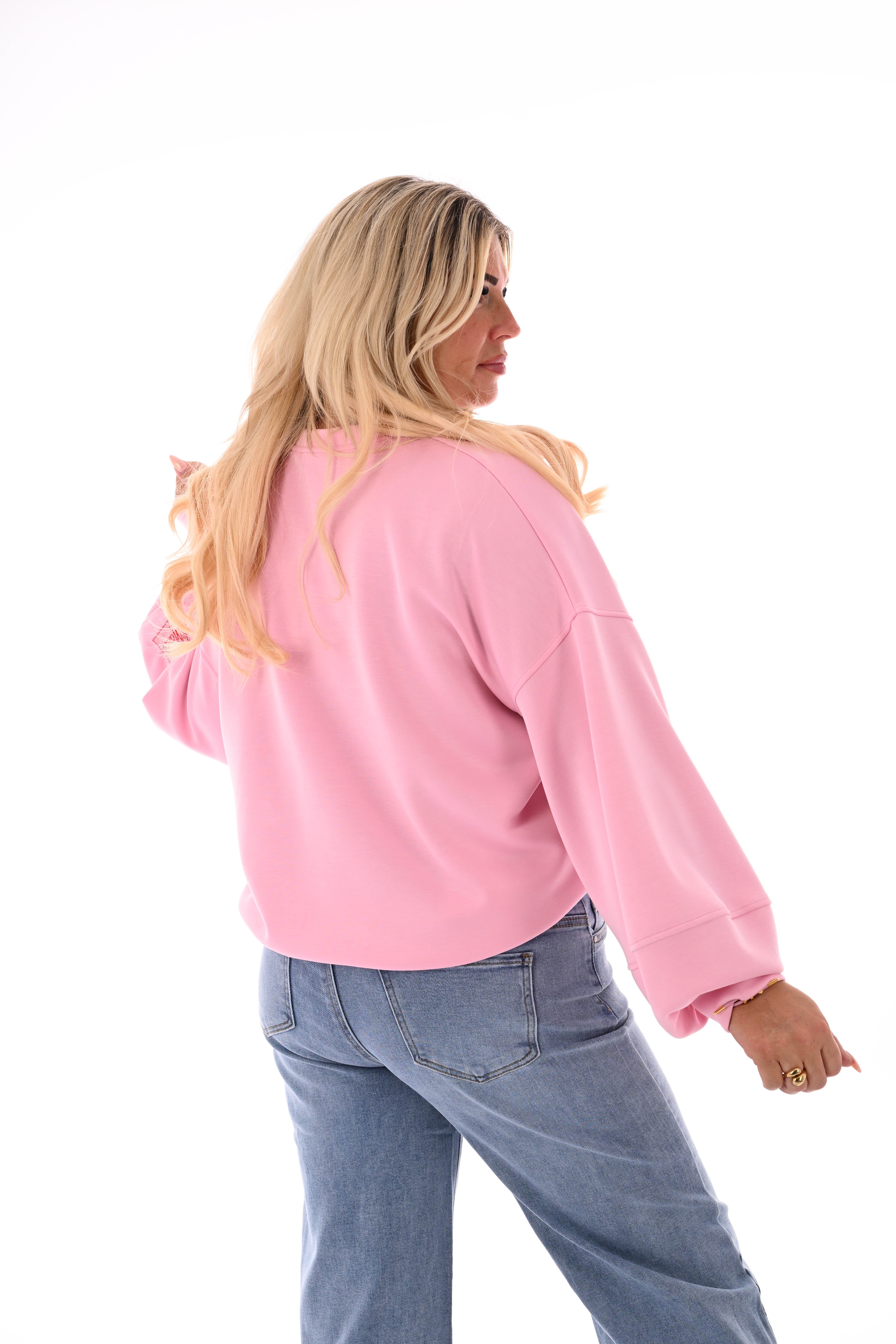 Sweater le marais applicatie lichtroze