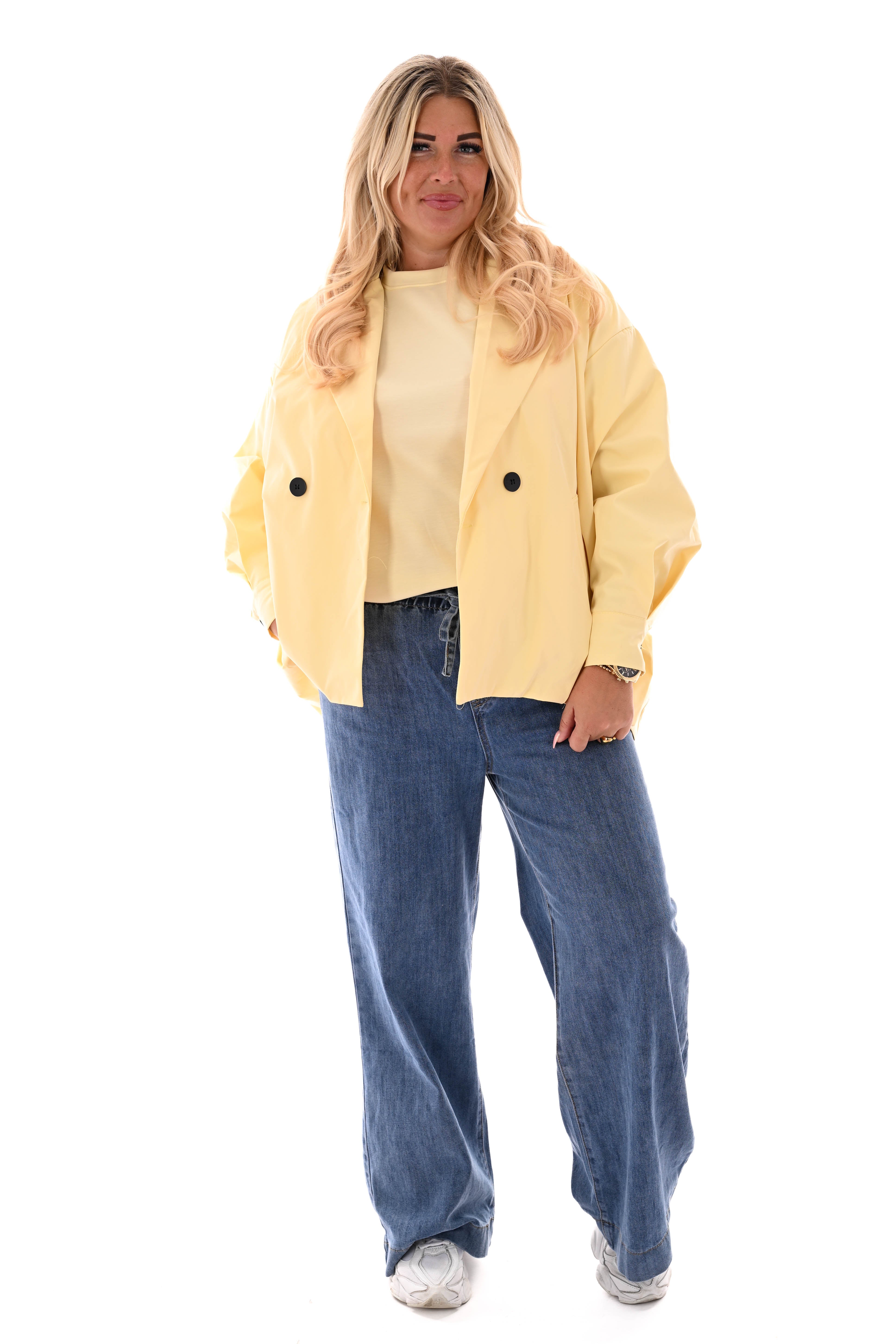 Jasje tweeknoops uni lichtgeel