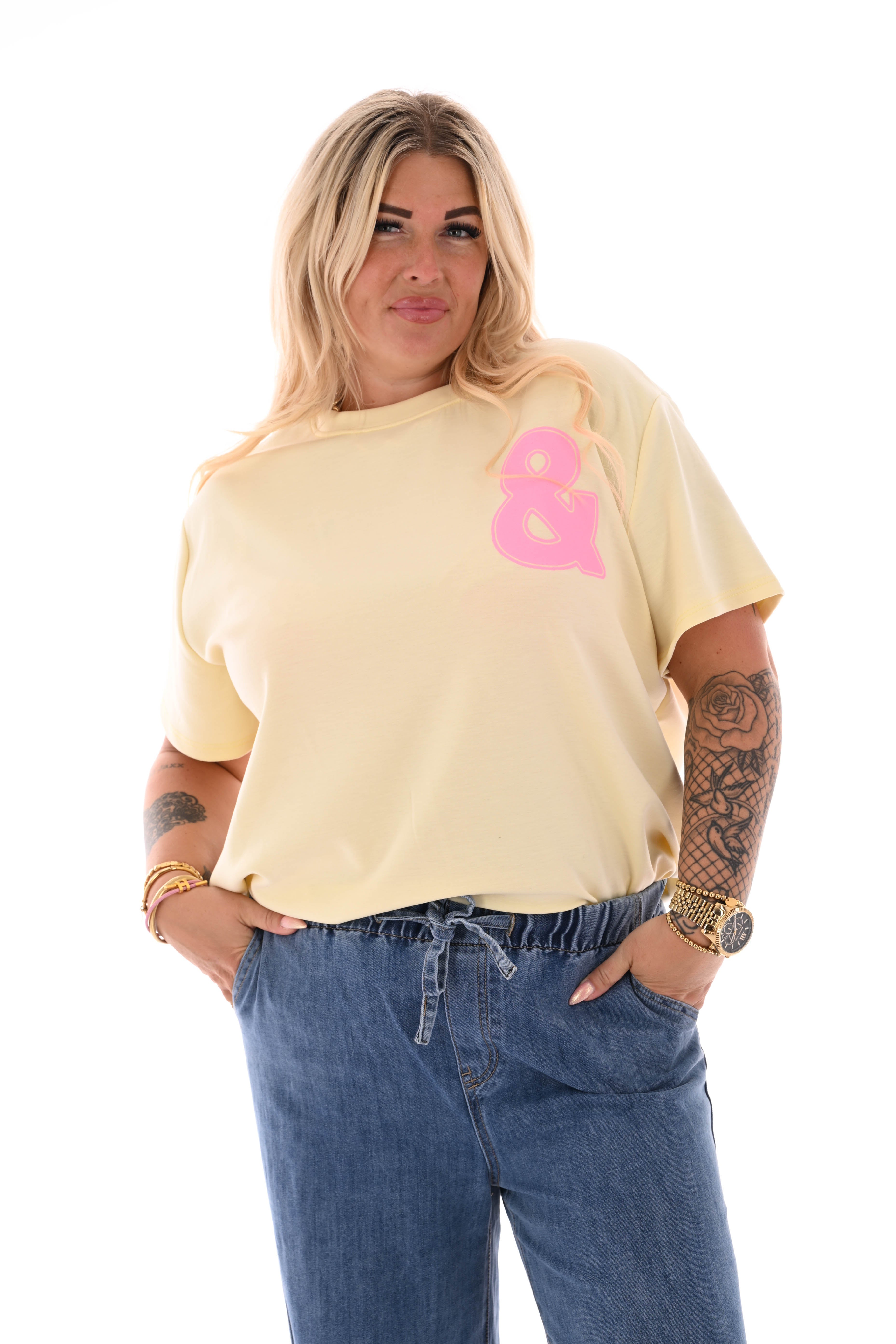 T-shirt Brooklyn & NYC lichtgeel