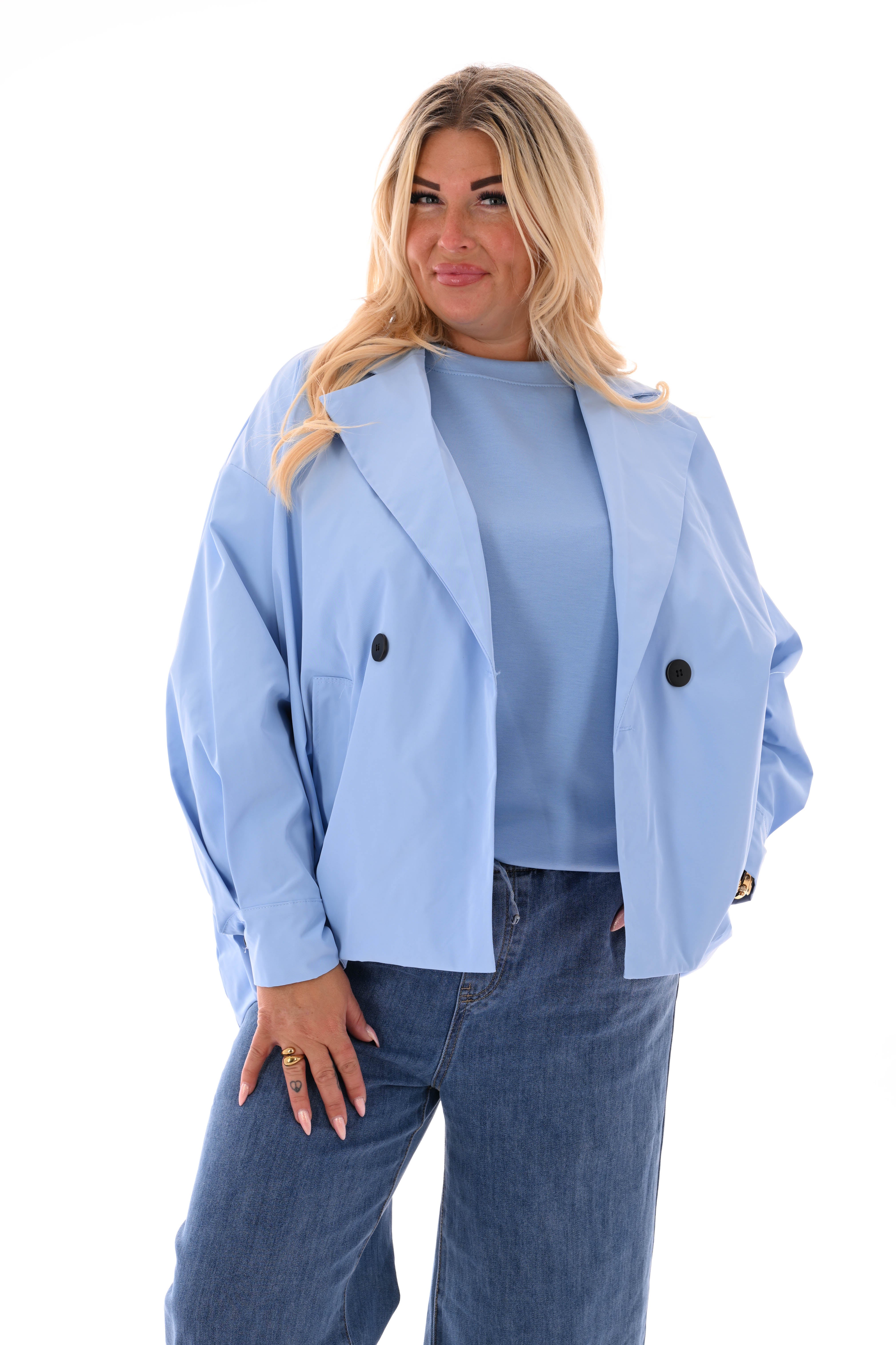 Jasje tweeknoops uni lichtblauw