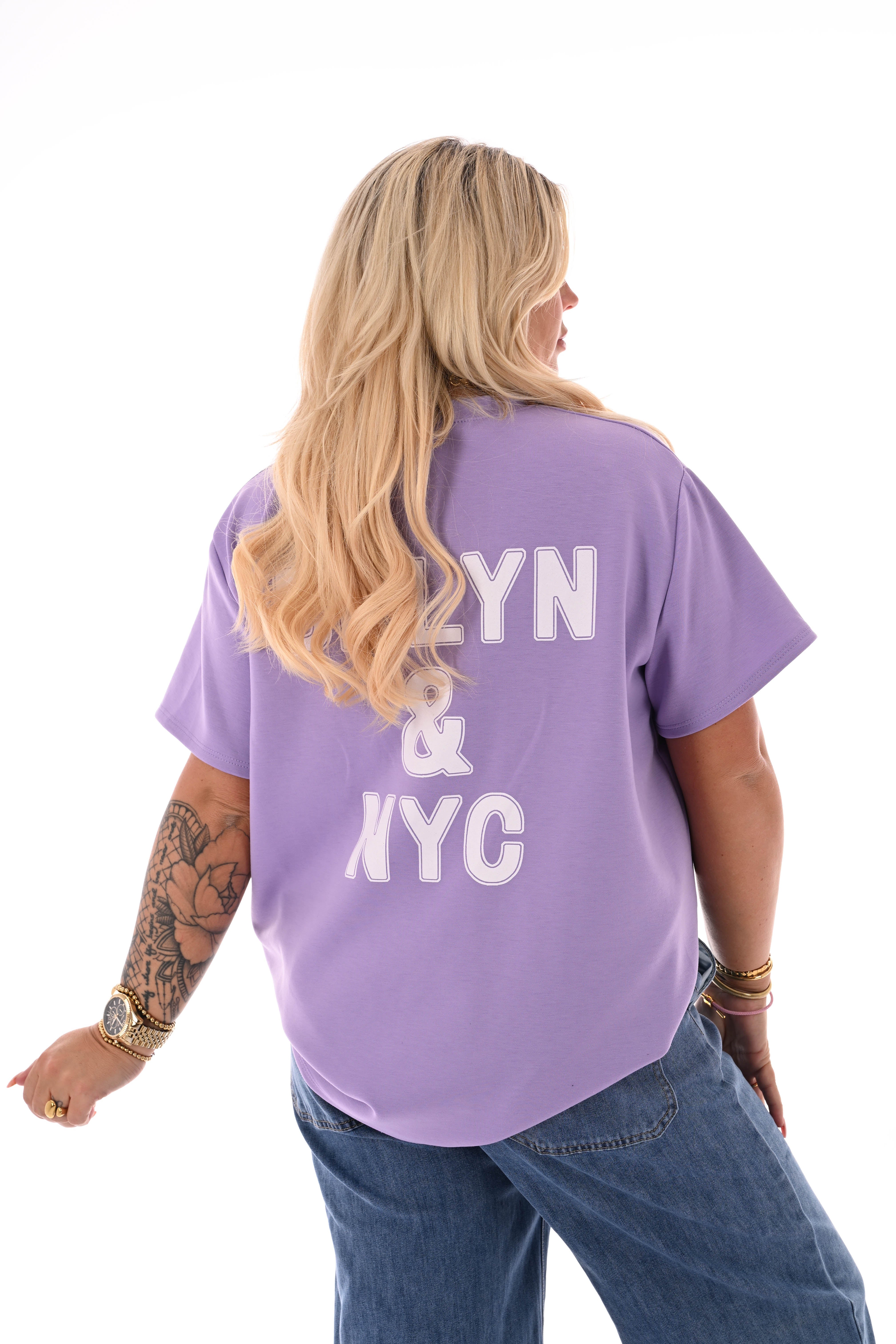 T-shirt Brooklyn & NYC lila